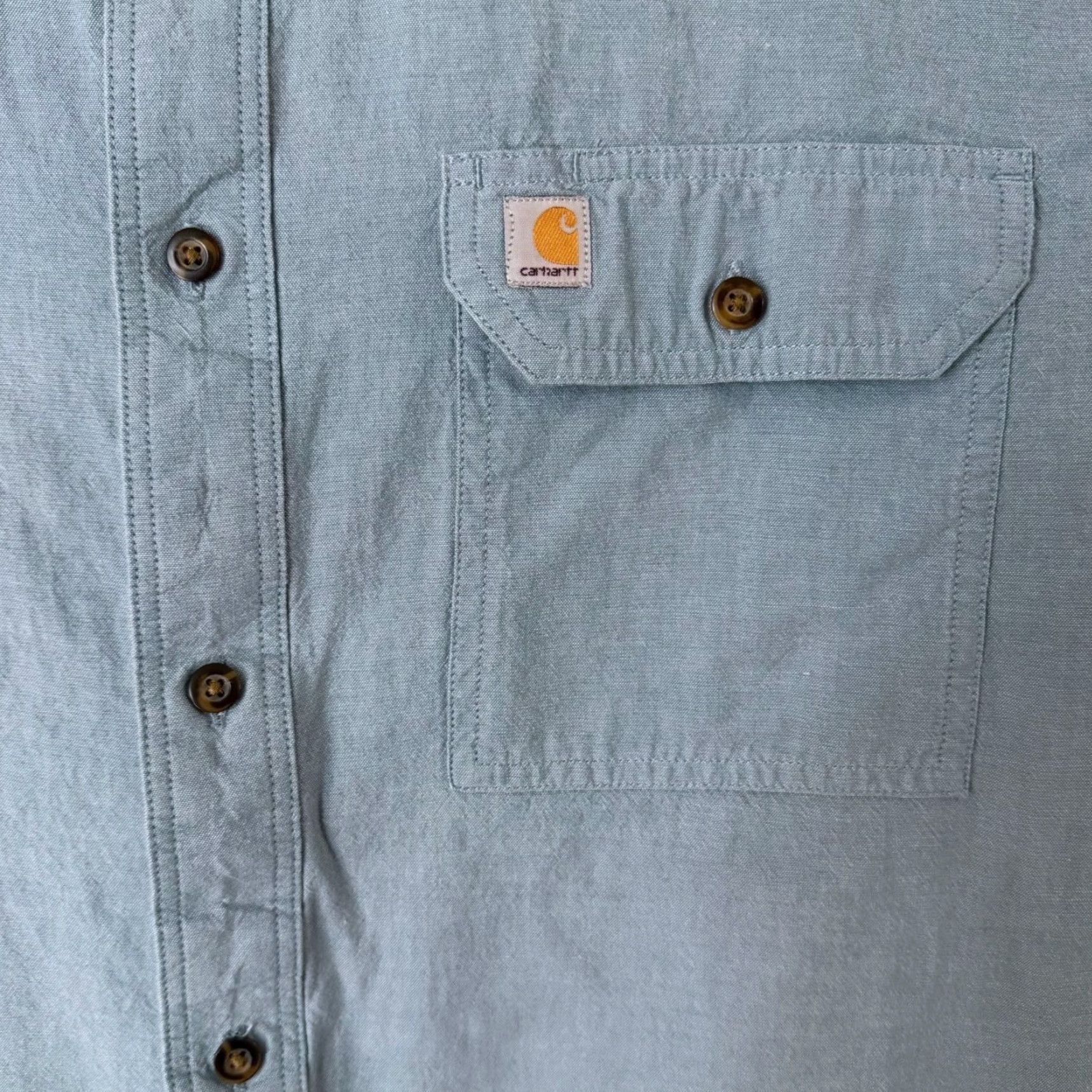 Carhartt VINTAGE Carhartt Chambray Button-Up Shirt Mens 2XL XXL Relaxed Fit Blue Classic Western Size US XXL / EU 58 / 5 - 7 Thumbnail