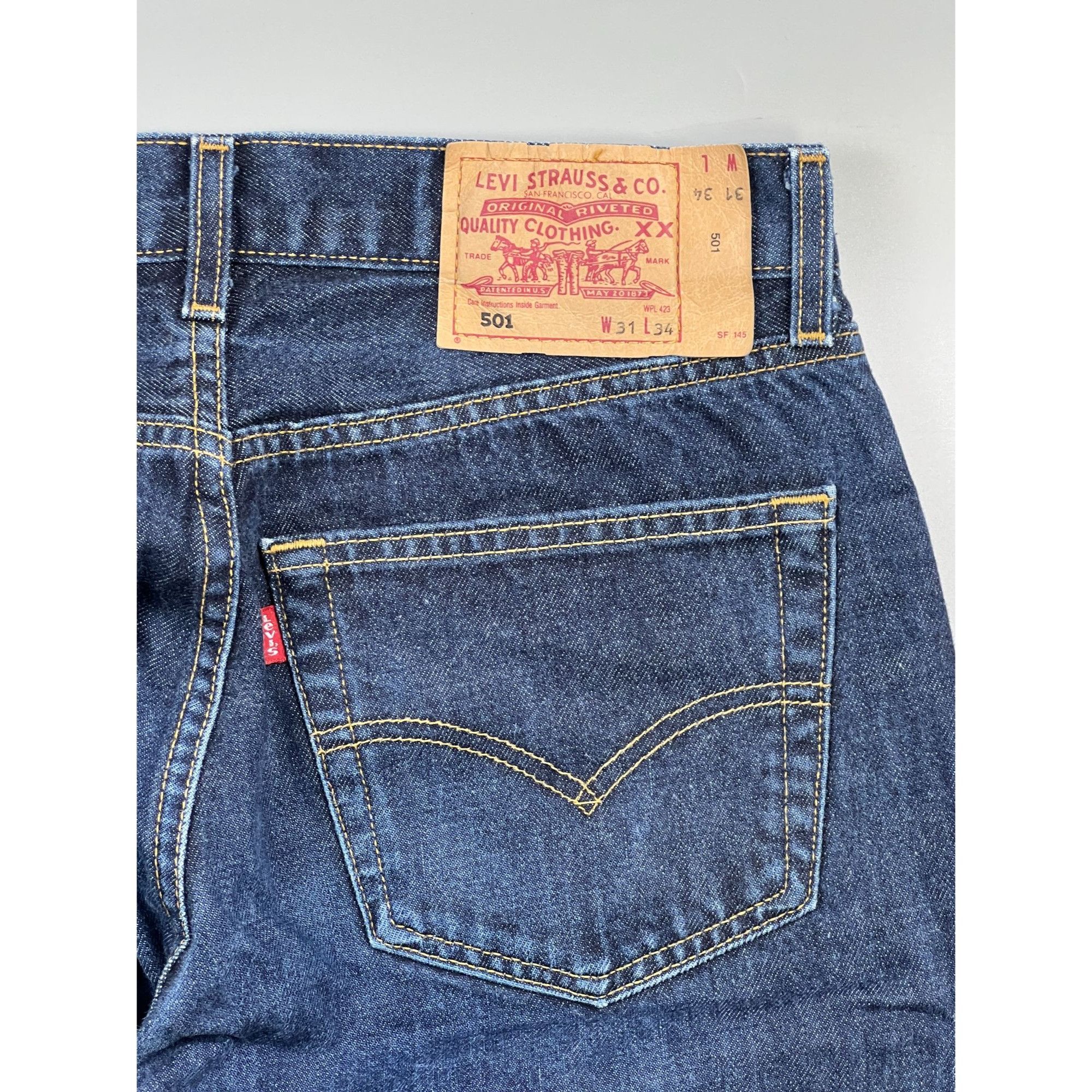 Levi's Levi’s 501 Dark Blue Denim Jeans Pants (Y0925) Size US 31 - 10 Thumbnail