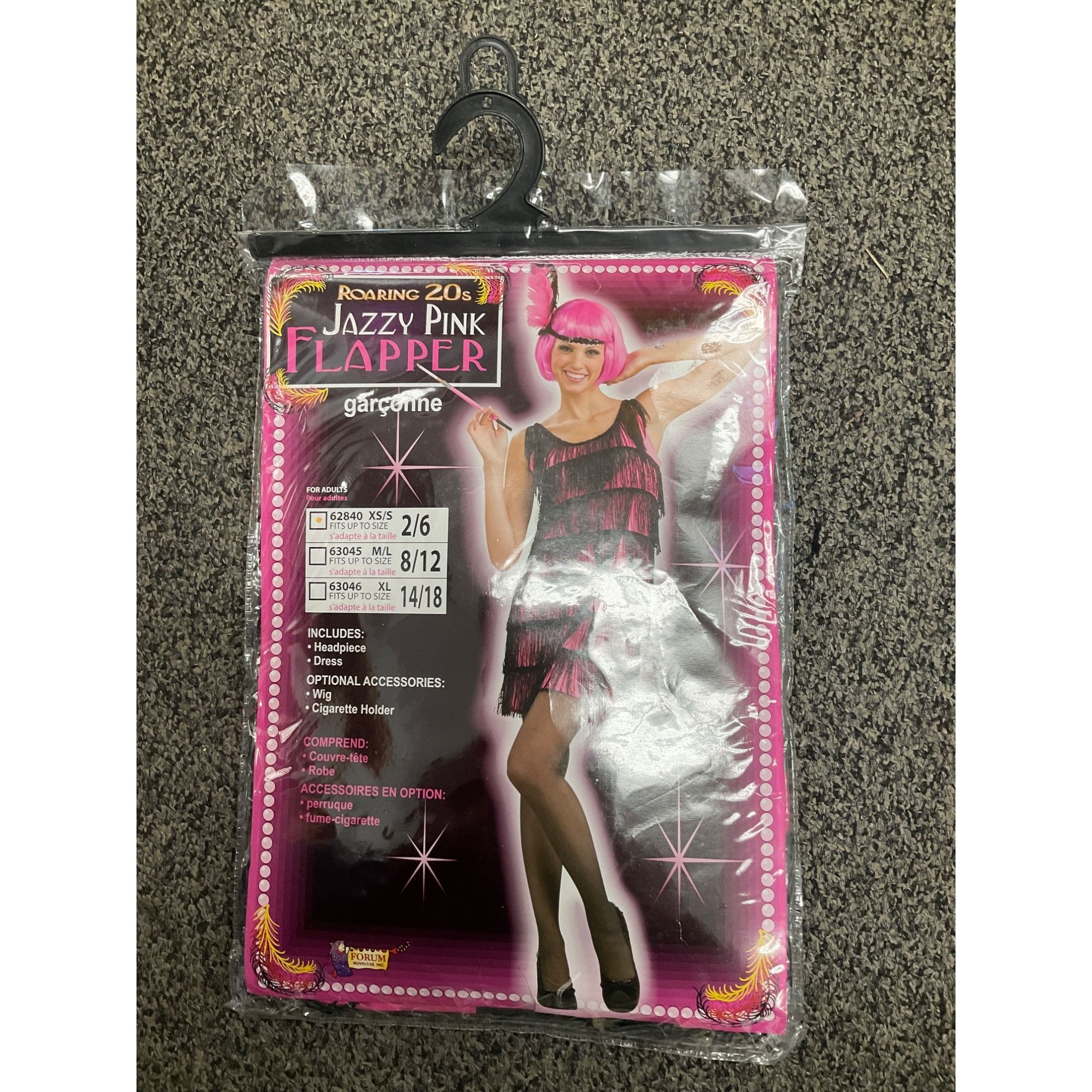 Other Costume-jazzy Pink Flapper Adult Size 2/6 Women's Size ONE SIZE - 1 Thumbnail