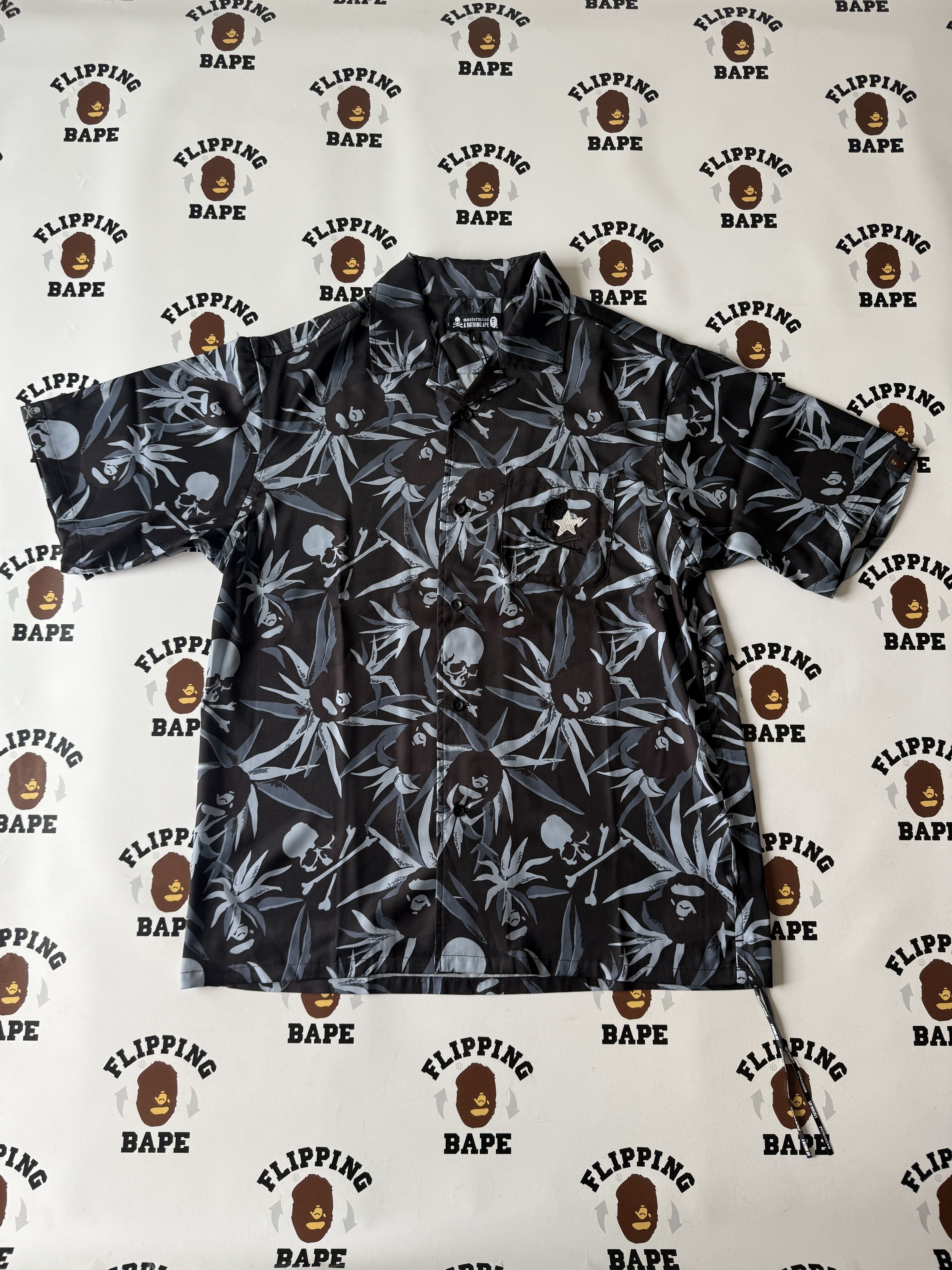 Bape BAPE X MMJ TROPICAL SKULL CAMO OPEN COLLAR SS SHIRTS 16TH Size US L / EU 52-54 / 3 - 1 Thumbnail