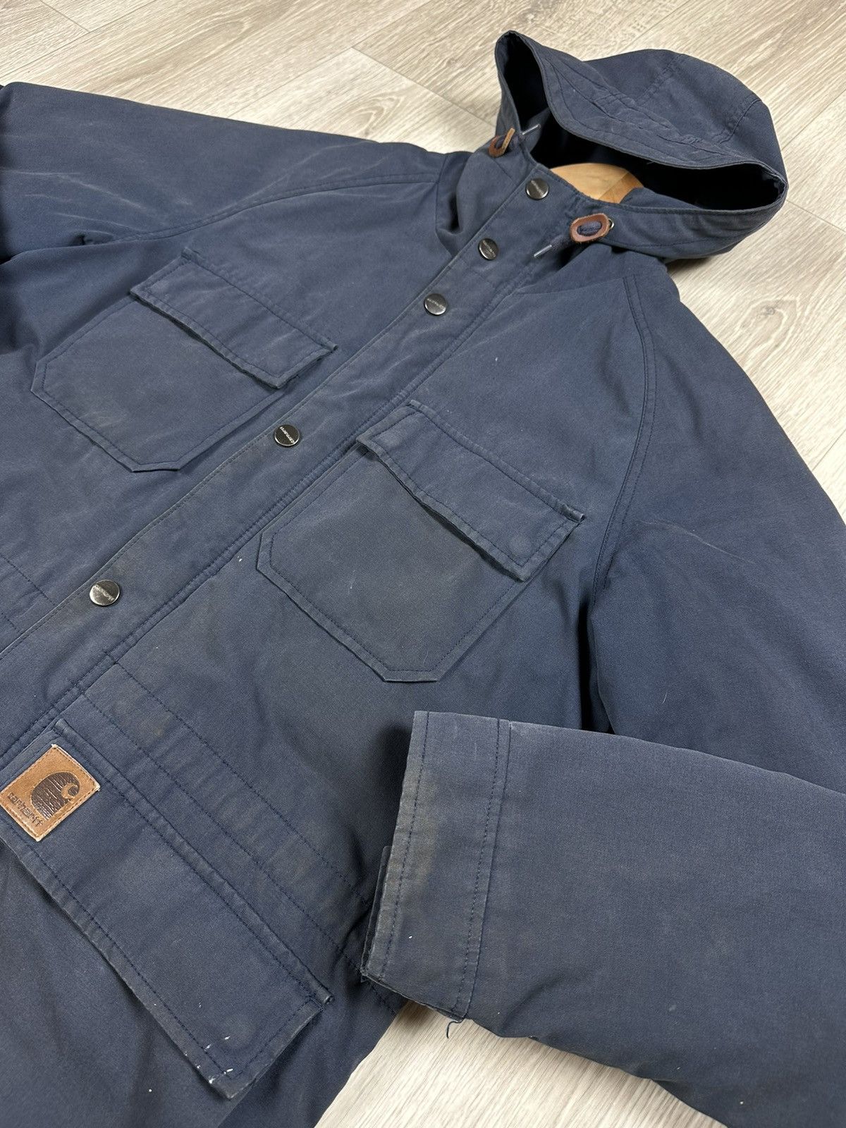 Carhartt × Carhartt Wip Carhartt Mosley Work Jacket Coat Parka Washed Blue Size US L / EU 52-54 / 3 - 6 Thumbnail