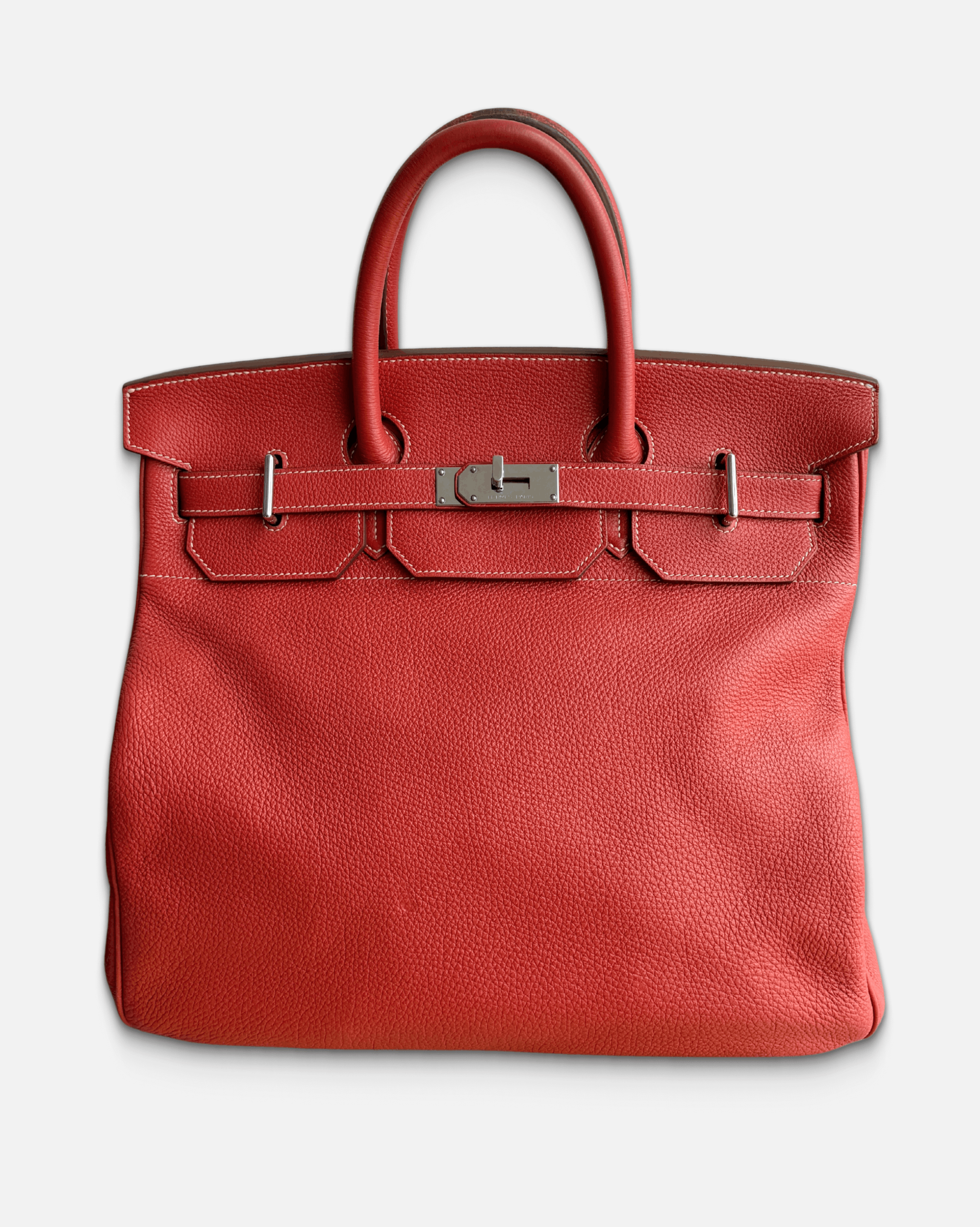 Hermes Hermès HAC 40 Rouge Vif Togo Leather Palladium Hardware Bag Size 40 - 1 Thumbnail