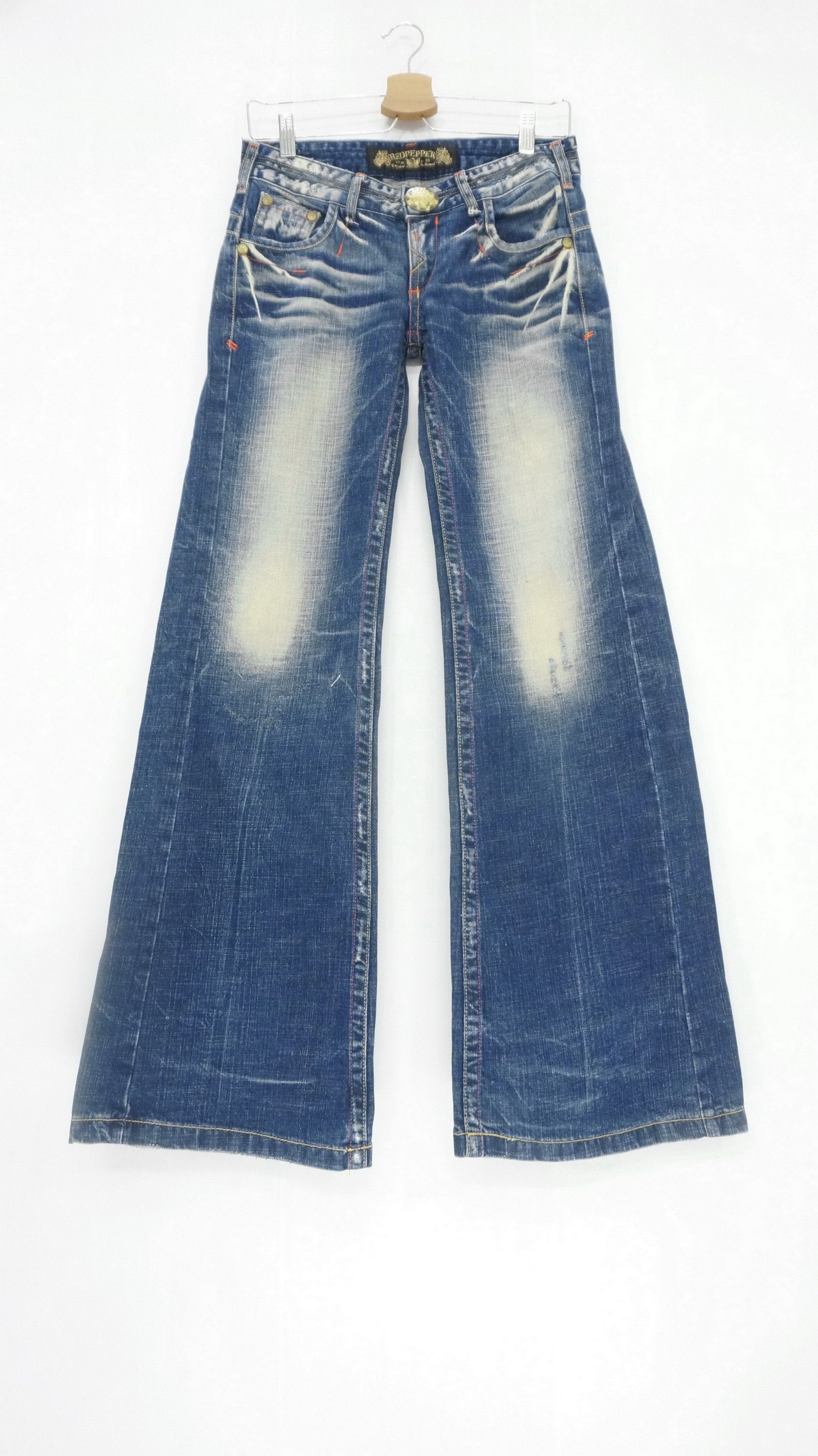 Japanese Brand 🔥 RED PEPPER Gold Label Lowrise Flared Jeans Size US 27 - 2 Thumbnail