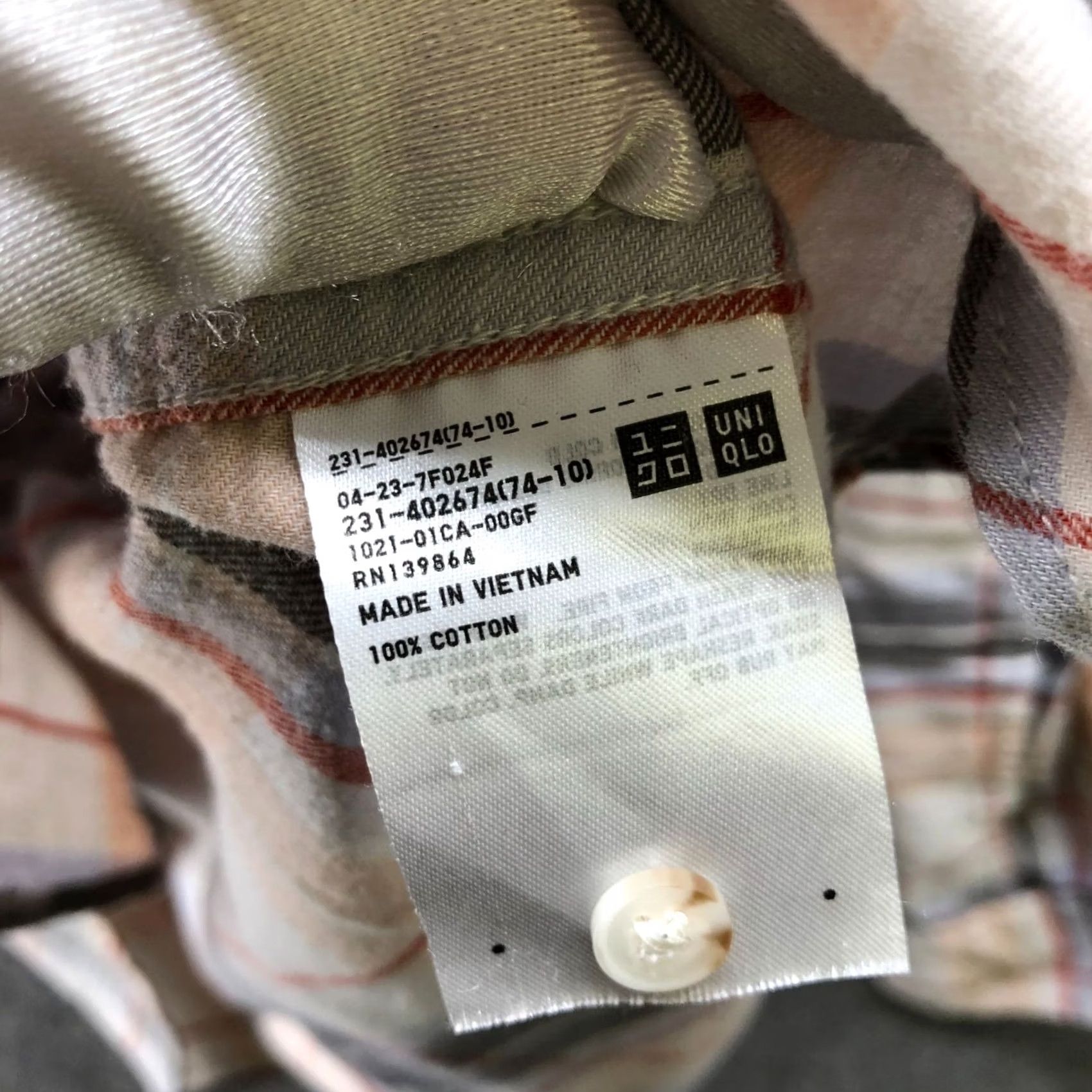 Uniqlo Uniqlo Flannel Shirt Mens S Long Sleeve Lightweight Cotton Cream Plaid Overshirt Size US S / EU 44-46 / 1 - 8 Thumbnail