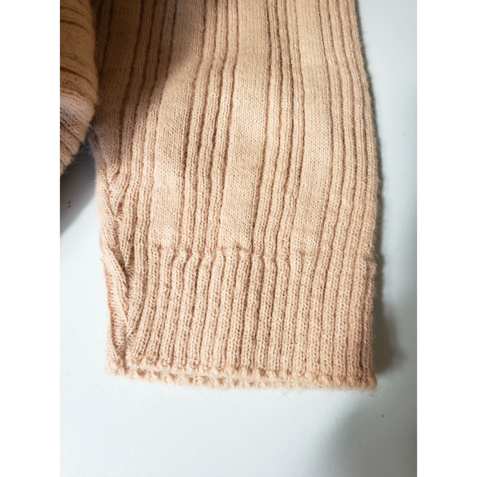 Vintage VINTAGE Dimensions Union Made 100% Virgin Acrylic Ribbed Tutleneck-XL Beige Shirt Mens Or Womens? Size XL / US 12-14 / IT 48-50 - 3 Thumbnail