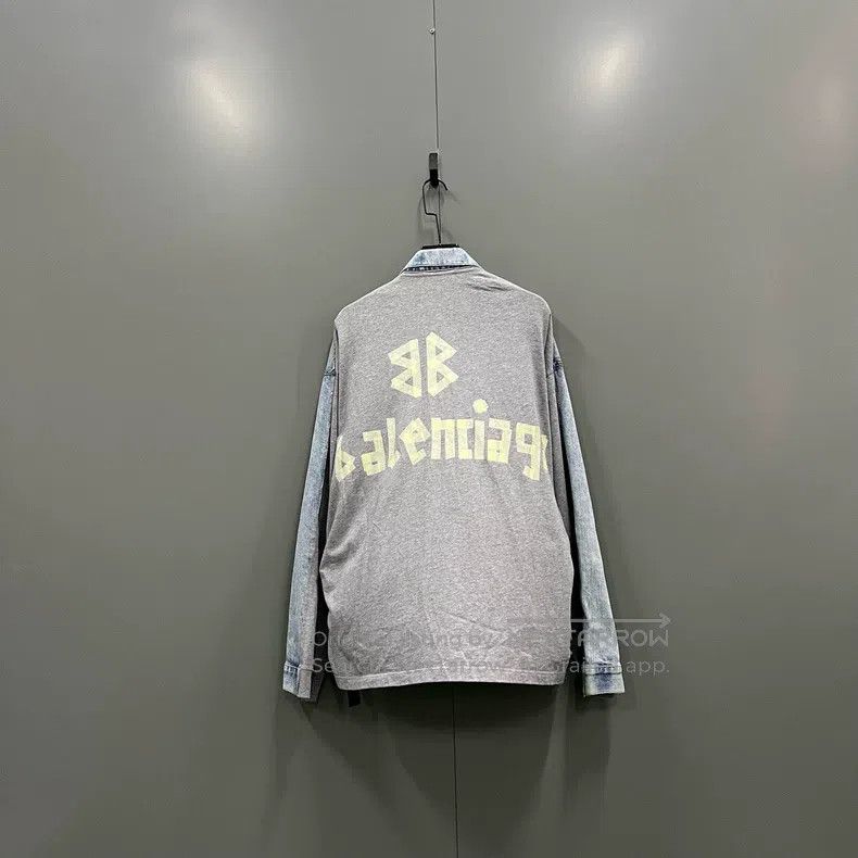 Balenciaga Balenciaga Patchwork Back Tape Logo Jacket Size US S / EU 44-46 / 1 - 1 Thumbnail