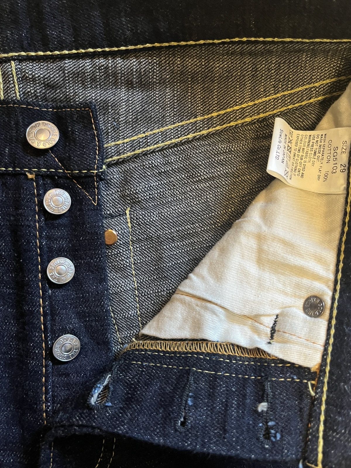 Self Edge × The Strike Gold The Strike Gold SG5103 Straight Selvedge Denim Size US 29 - 5 Thumbnail