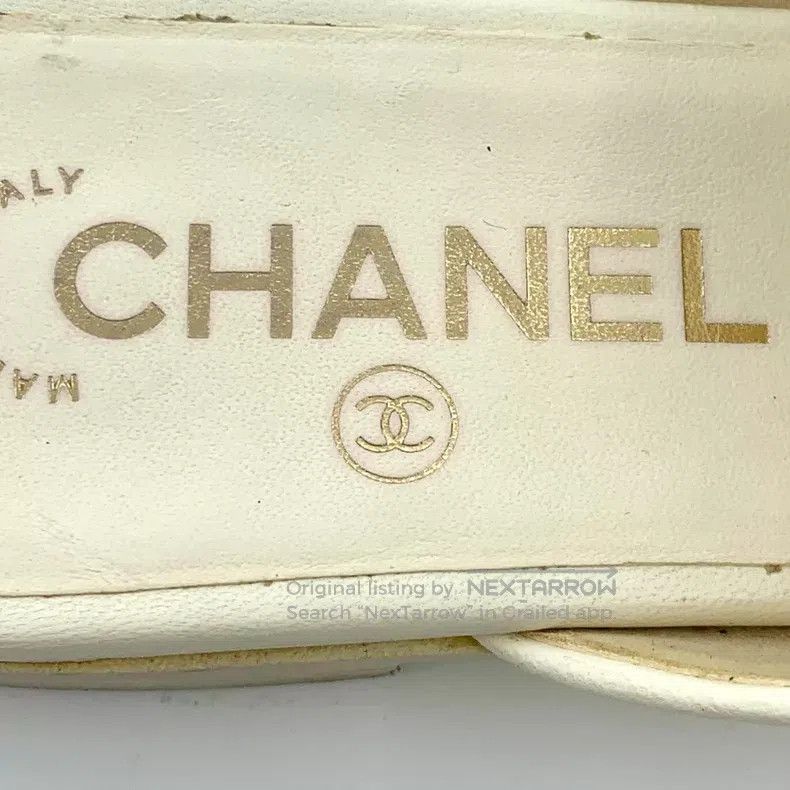 Chanel Chanel Beige logo chain wrap head mule half drag Size US 5.5 / IT 35.5 - 7 Thumbnail