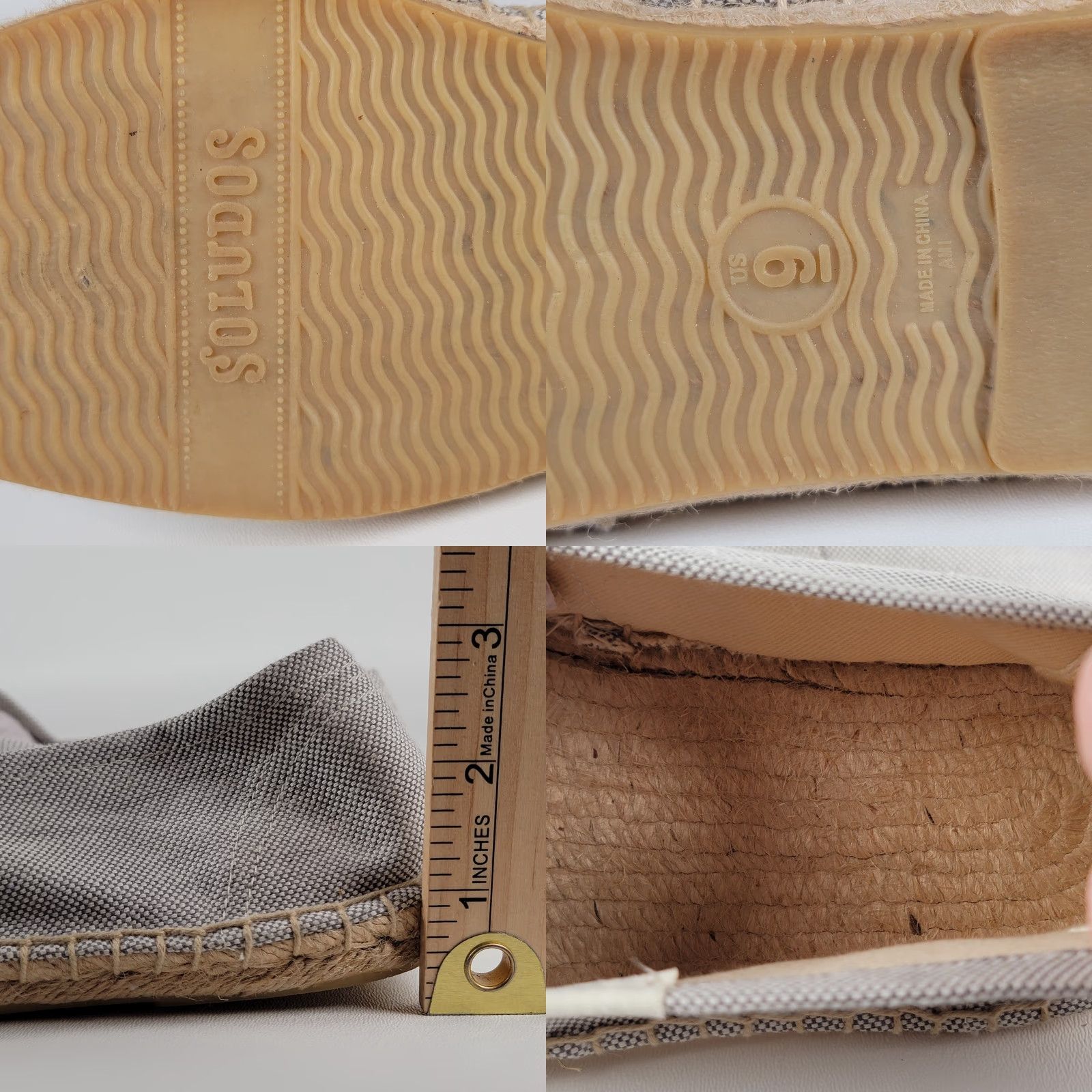Soludos Soludos Almond Toe Platform Espadrille Slip On Gray Textile Canvas Women Size 9 Slip-On Casual Bohemian Nature 90s Style Womens Size US 7 / IT 37 - 8 Thumbnail
