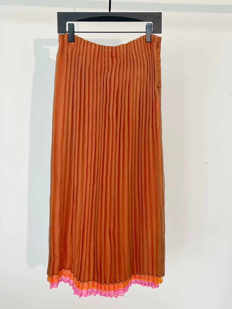 Issey Miyake Issey Miyake size:3 Orange main line retro three-layer ple Size 22" - 4 Thumbnail
