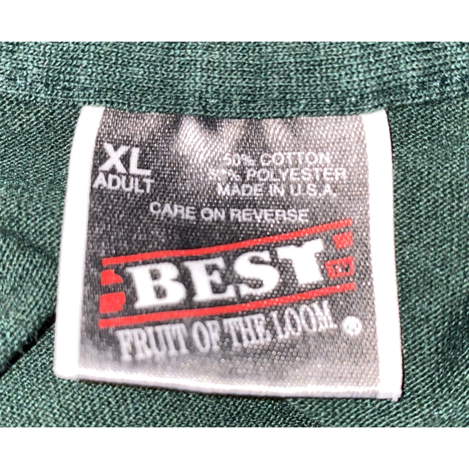 Fruit Of The Loom Fruit of the Loom Vtg Mens Green USA Made Wander The Wild T-Shirt Size XL Regular Fit Short Sleeve Cotton/Polyester Size US XL / EU 56 / 4 - 5 Thumbnail