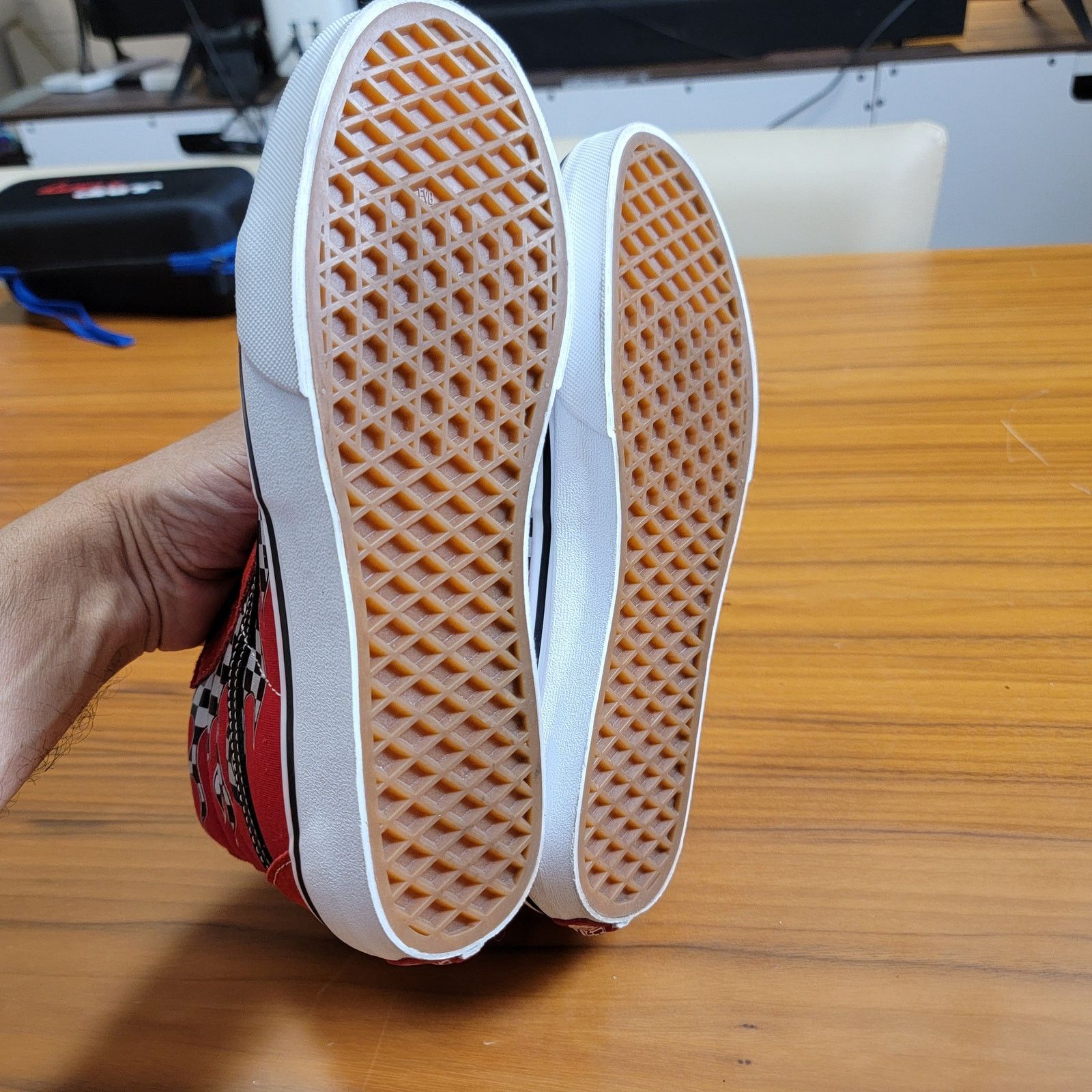 Vans Vans Sk8-Hi ReflectCheckFlame Red Sneakers Sz 7 VN0A4UI2IZQ Size US 7 / IT 37 - 6 Thumbnail
