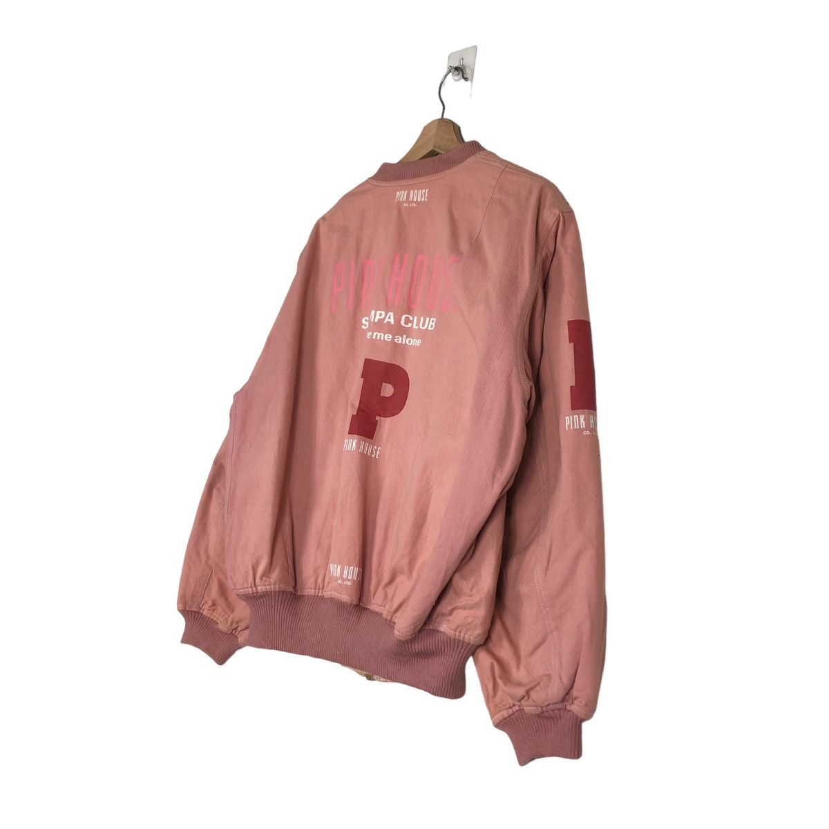 Japanese Brand 🔥Vintage Bomber Jacket Streetwear Pink House Big Logo Size US M / EU 48-50 / 2 - 9 Thumbnail