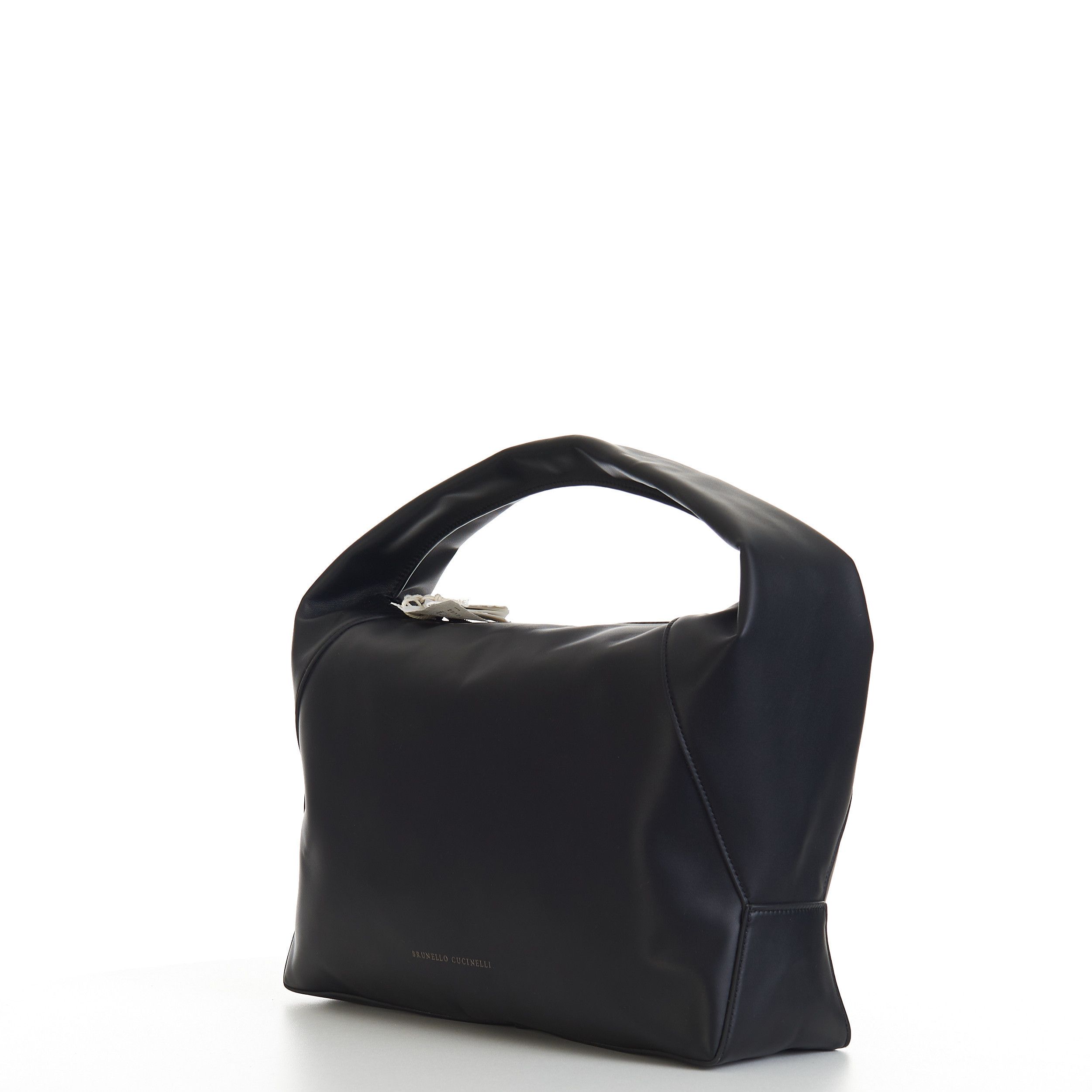 Brunello Cucinelli Hobo Bag In Black Calfskin Leather Size ONE SIZE - 2 Thumbnail