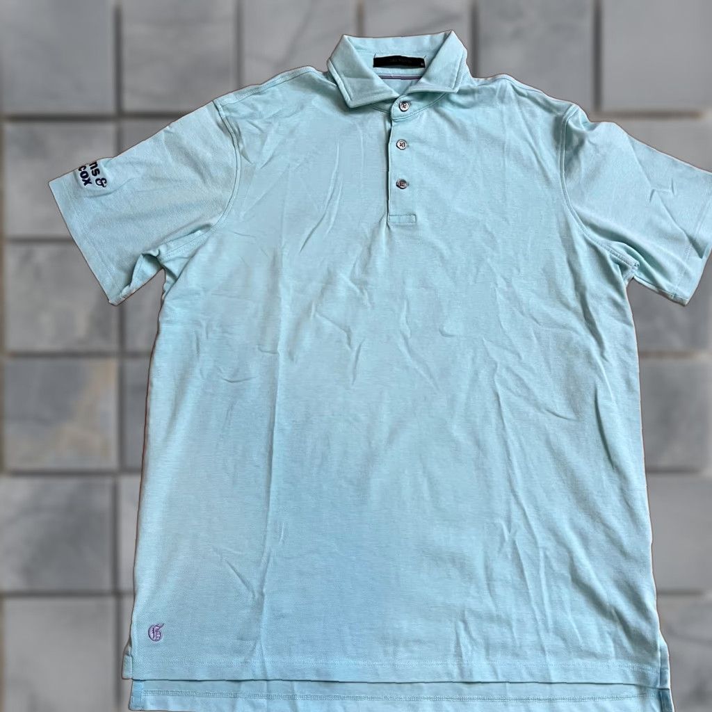 Vintage Greyson Polo Shirt Mens Medium Golf Performance Solid Blue Green Size US M / EU 48-50 / 2 - 1 Thumbnail