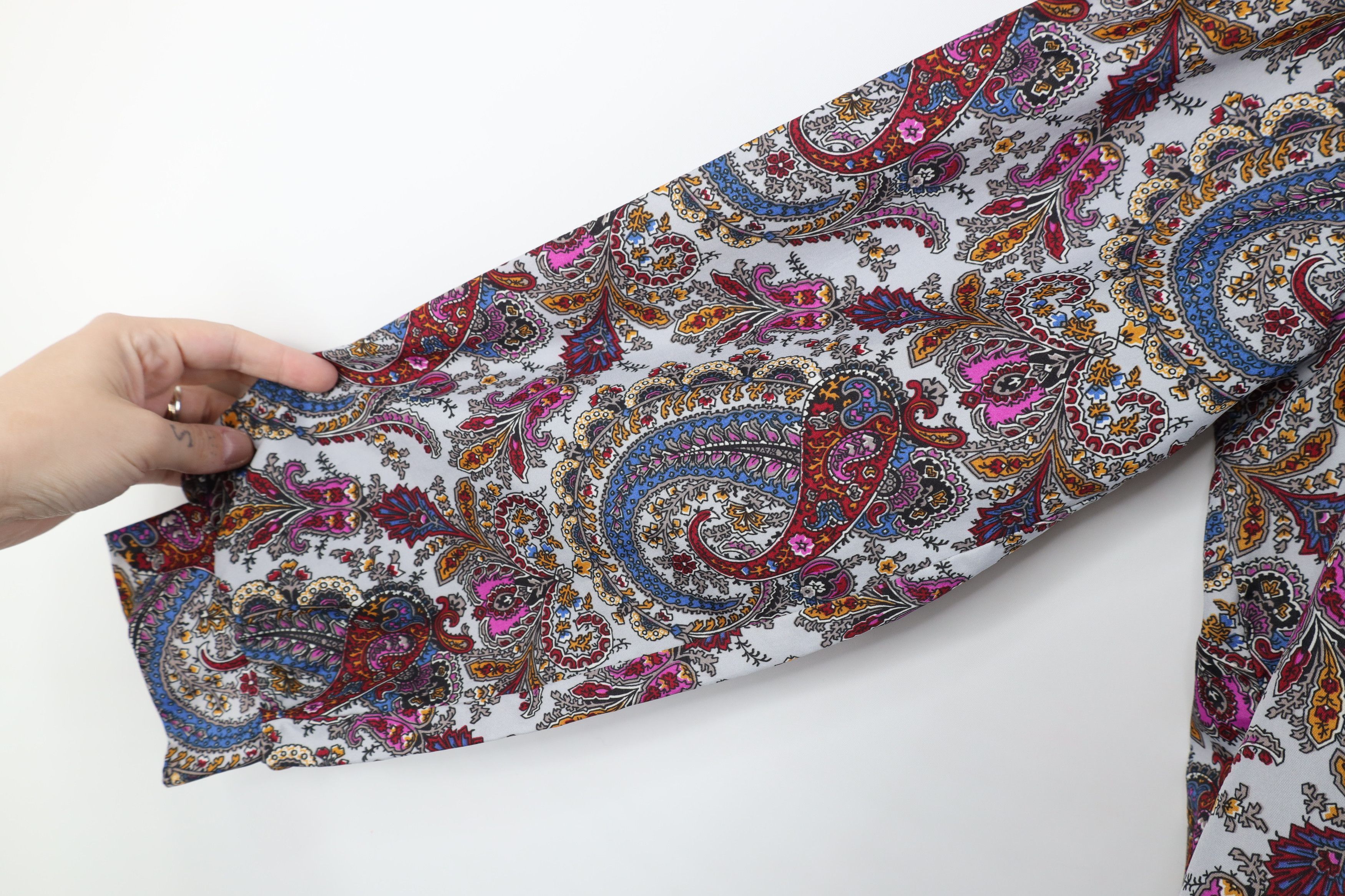 Vintage Vintage 60s 70s Streetwear Paisley Ruffled Button Shirt USA Size XL / US 12-14 / IT 48-50 - 9 Thumbnail