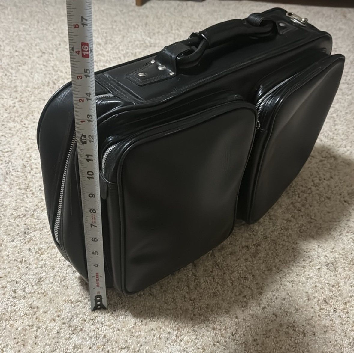 Vintage Vintage Retro Travel Bag Luggage 🧳 💼 Black Leather Size ONE SIZE - 1 Thumbnail