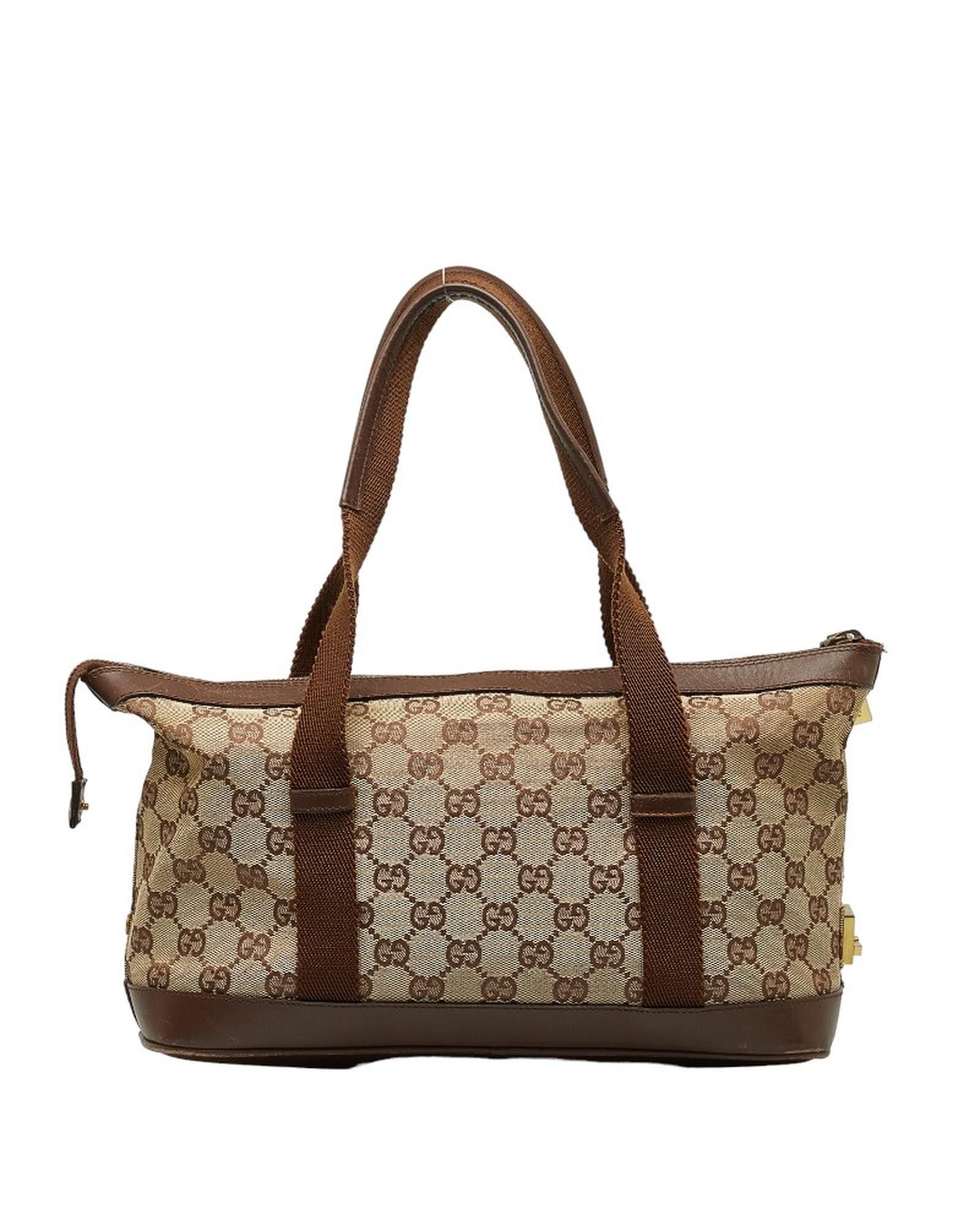 image of Gucci Canvas Handbag In Black GG Print - Pre-Owned, Women's
