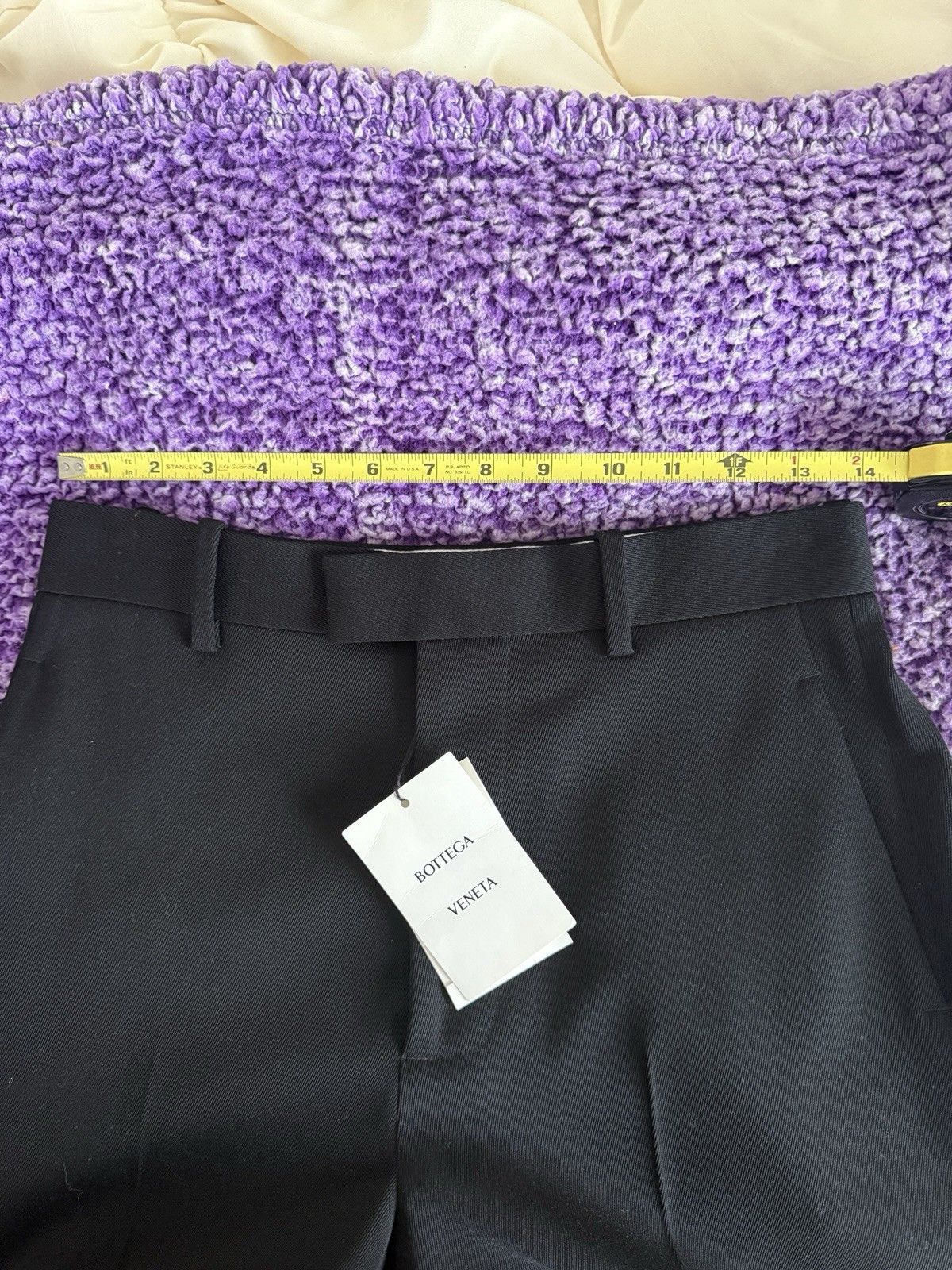 Bottega Veneta SS21 Black Women’s Wool Wide Cuffed Pants Size 40 Size 27" / US 4 / IT 40 - 2 Thumbnail