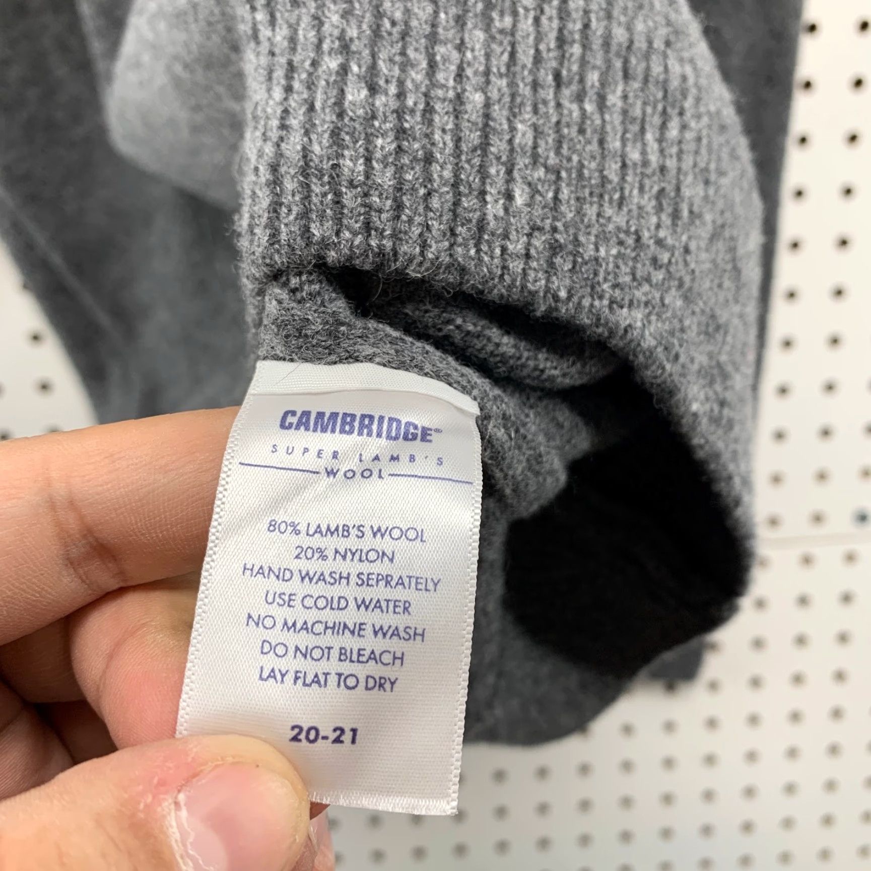 Vintage Cambridge Sweater Men Large Gray V-Neck Business Casual Lambswool NWT Shirt Pullover Mens Winter Fall Spring Size US L / EU 52-54 / 3 - 7 Thumbnail