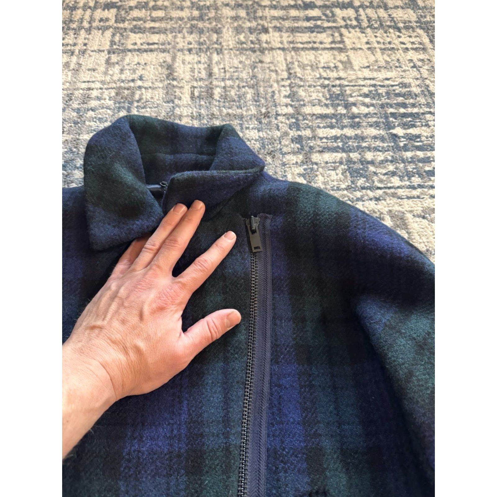 J.Crew VINTAGE J. Crew Coat Dark Green Tartan Black Watch Plaid Wool Overcoat Petite Women’s 0P Size XS / US 0-2 / IT 36-38 - 2 Thumbnail