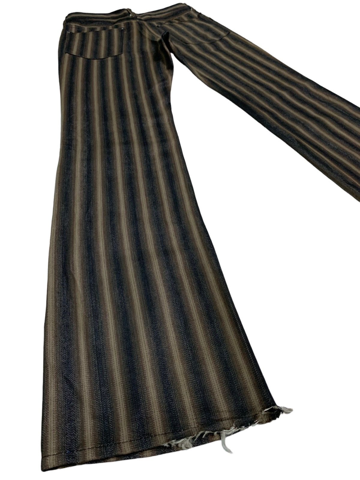 Japanese Brand 🔥Rare Vintage Wild Khakis Brown Stripes Flare Pants Size US 30 / EU 46 - 7 Thumbnail
