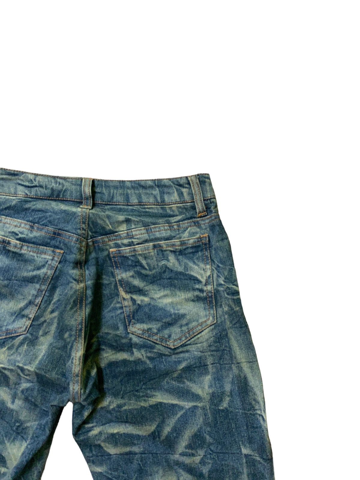 Japanese Brand Flared Smoked Acid Wash Bootcut Denim Jeans Size US 26 / EU 42 - 11 Thumbnail
