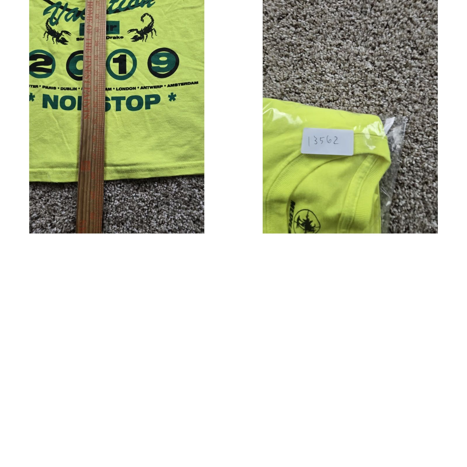 Vintage Drake T-shirt Assassination Vacation World Tour Medium Neon Yellow 2019 Size US M / EU 48-50 / 2 - 8 Thumbnail