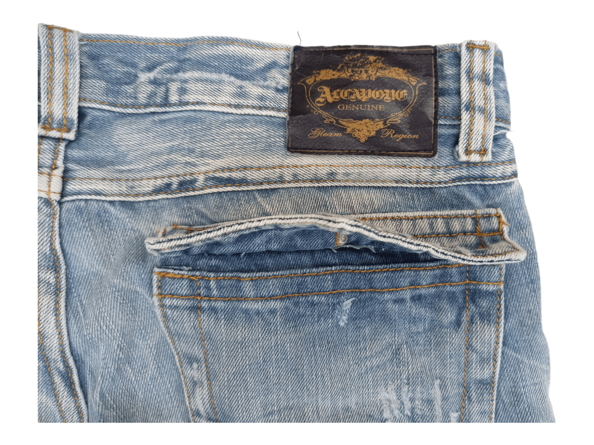 Japanese Brand Alcapone Japan Whiskered Distressed Flared Jeans Size US 30 / EU 46 - 15 Thumbnail