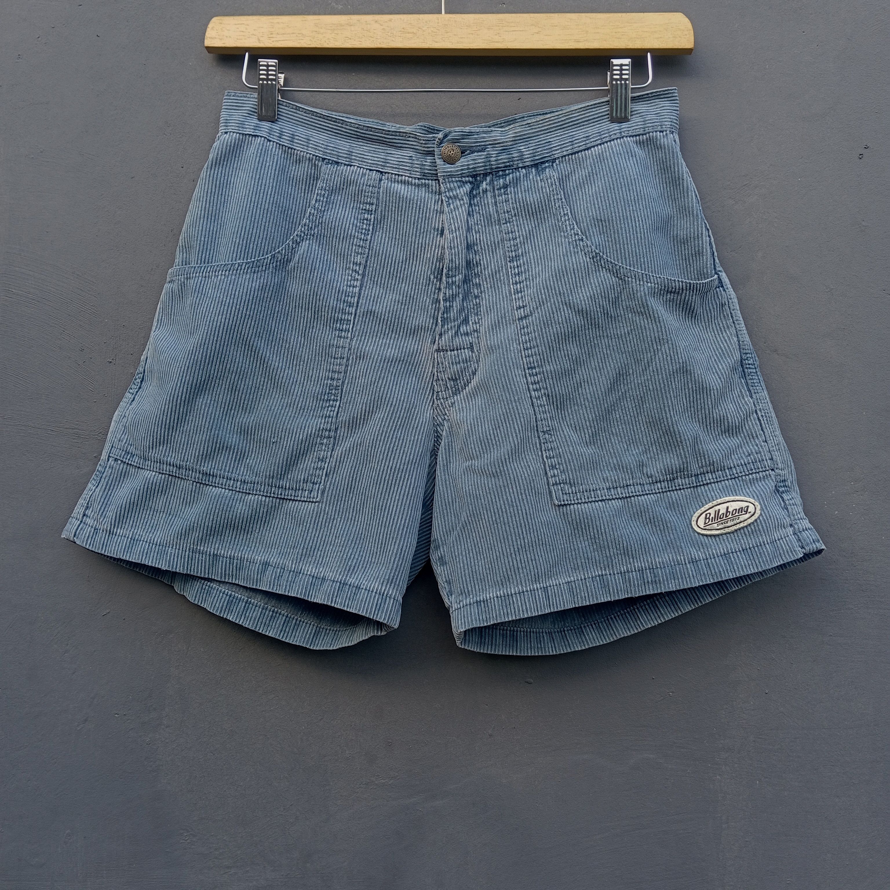 image of Vintage 90's Billabong Corduroy Shorts in Blue, Men's (Size 30)