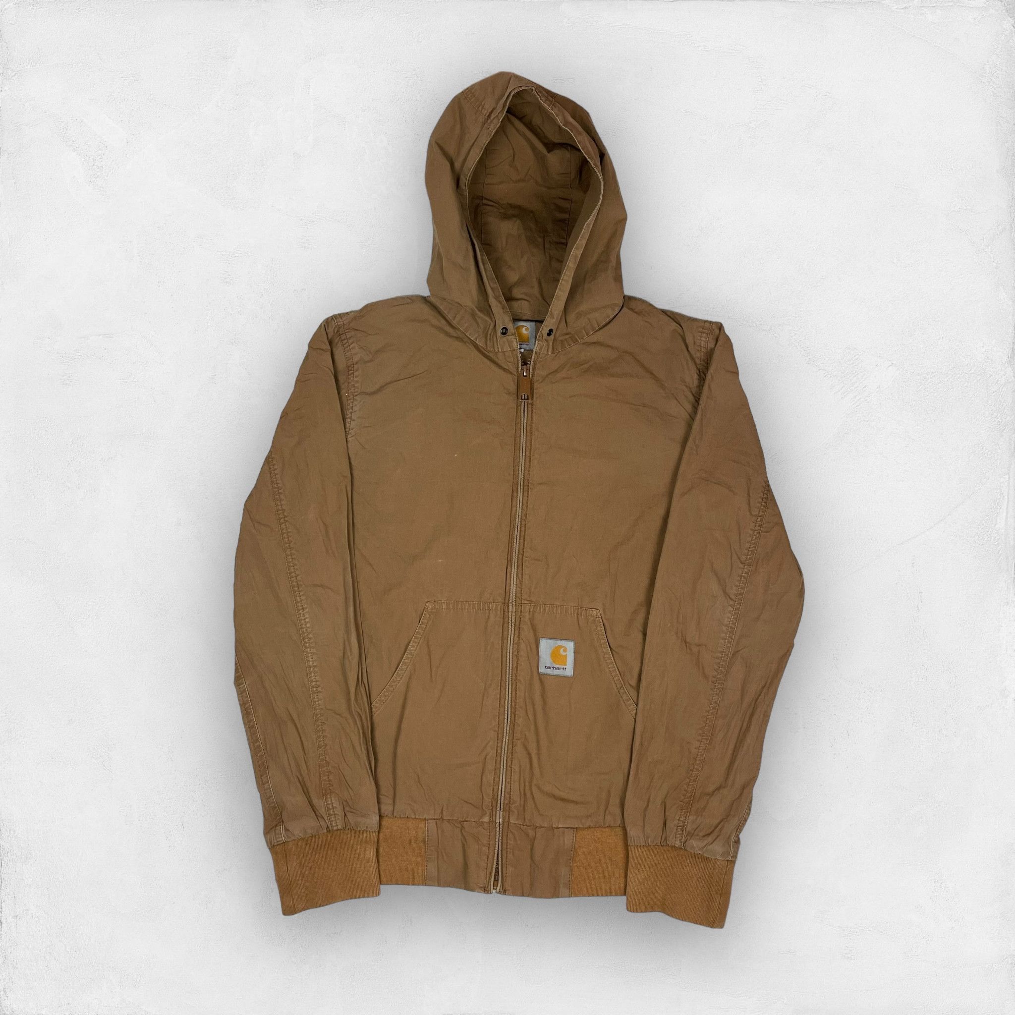 Image of Carhartt Wip Men's Brown Cotton Full Zip Active Jacket Small