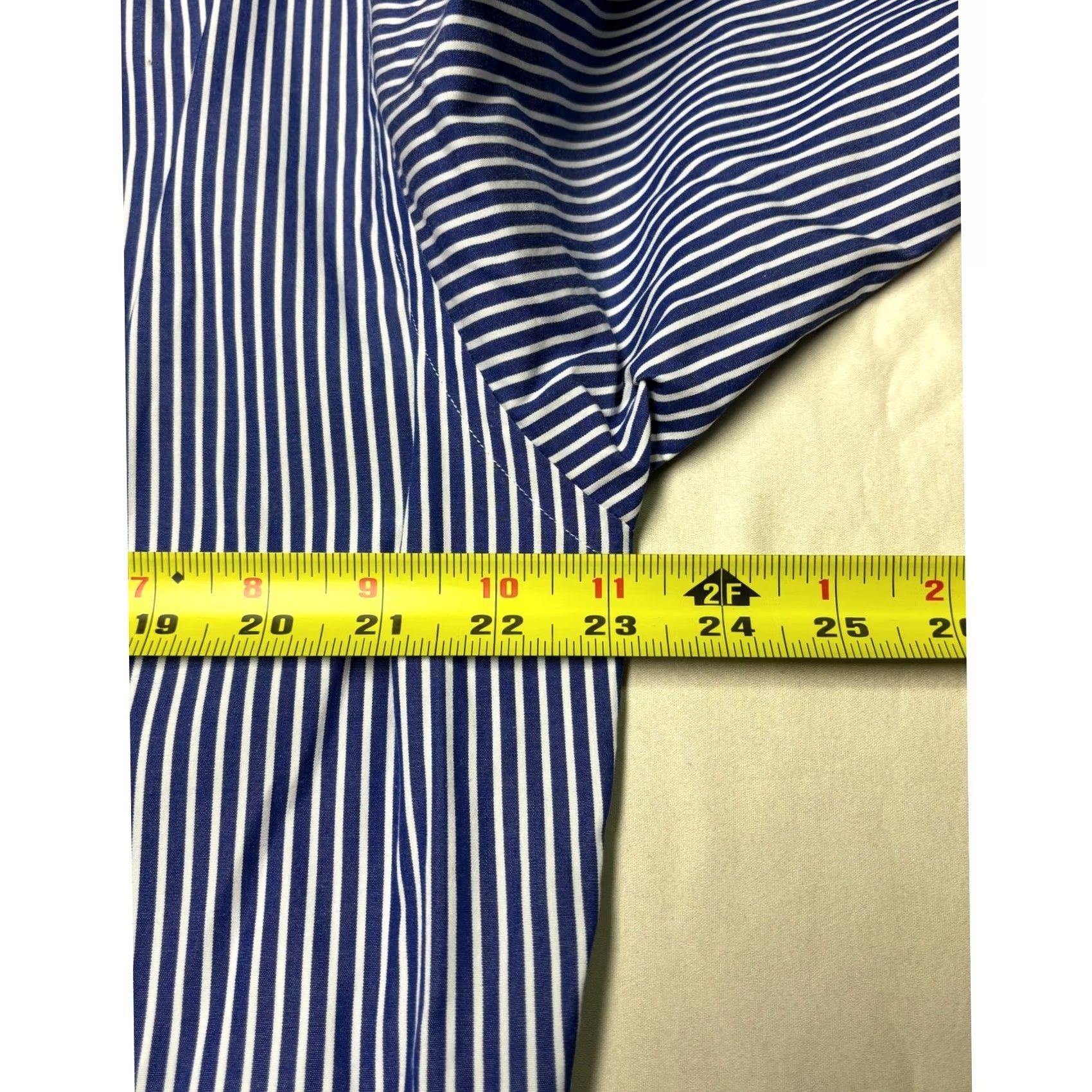 Brooks Brothers Brooks Brothers Dress Shirt Mens Striped Button Down Navy White 15.5 32/33 Regular Chest 46 Cotton Size 42R - 7 Thumbnail