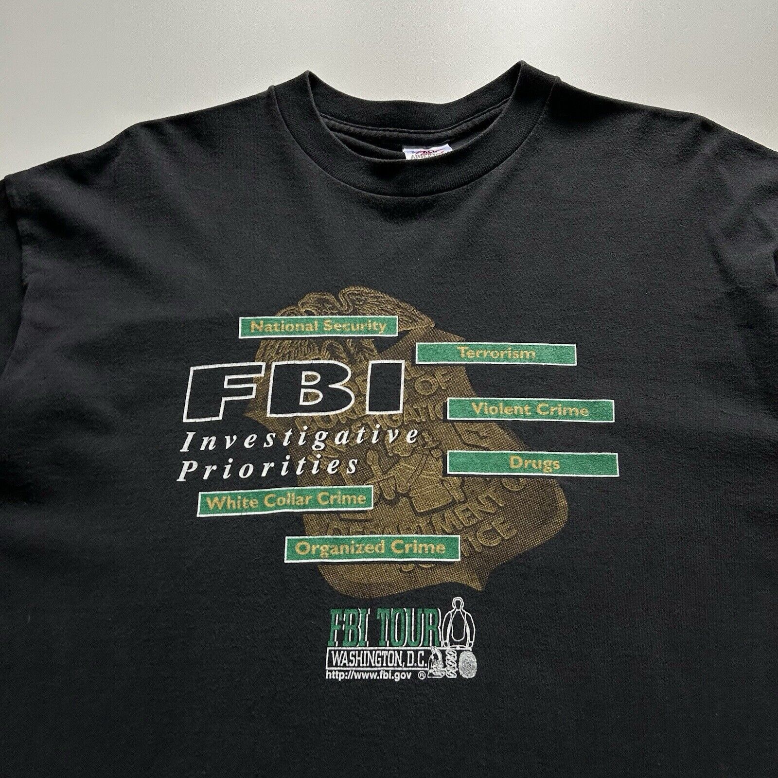 Vintage Vintage 90s FBI Washington DC T Shirt XL Made In USA Faded Size US XL / EU 56 / 4 - 2 Thumbnail