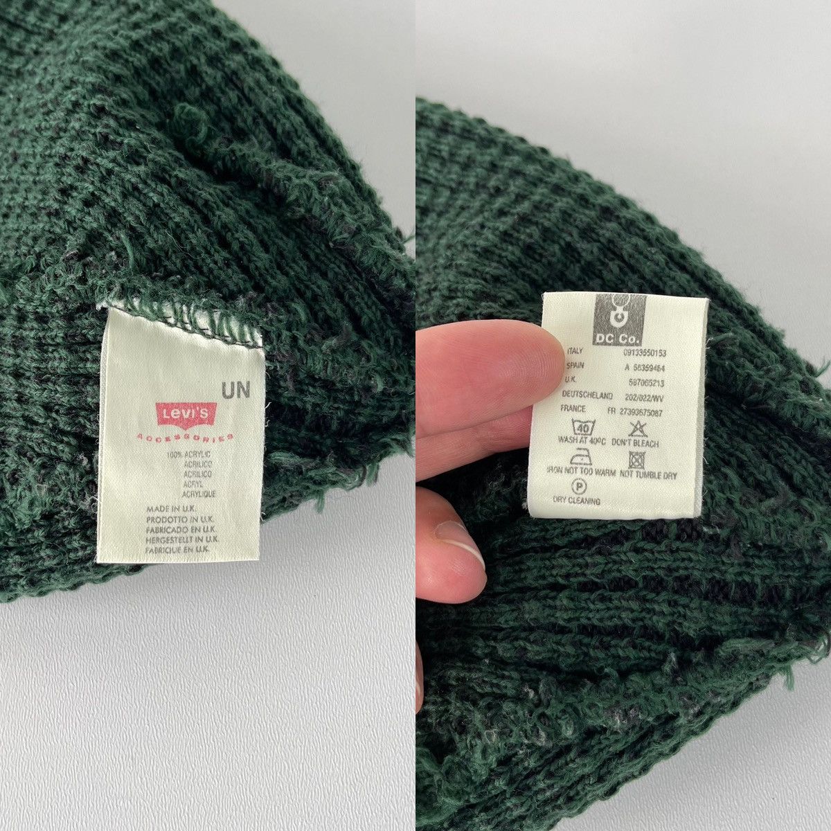 Levi's Levi’s California Logo Vintage 90’s Beanie Hat Green Size ONE SIZE - 9 Thumbnail