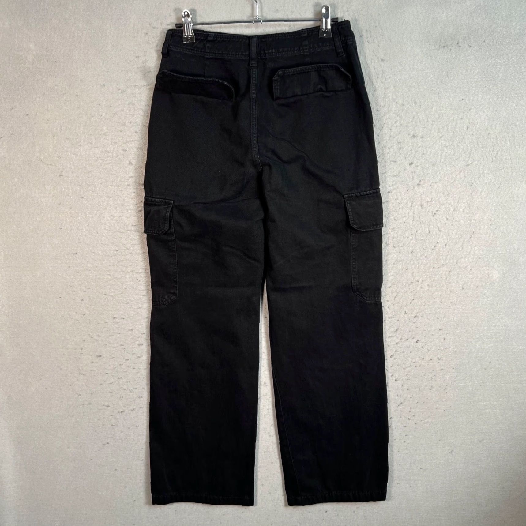 Zara Zara Womens Size 2 Black Cargo Pants Straight Leg Size 26" / US 2 / IT 38 - 2 Thumbnail