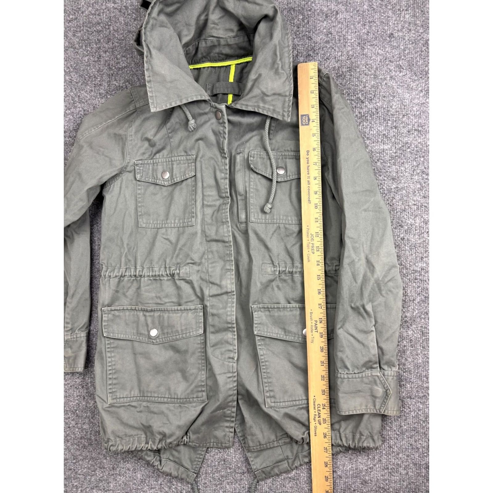 Hurley Hurley Jacket Mens Small Green Hooded Fishtail Parka 100% Cotton Field Coat Size US S / EU 44-46 / 1 - 3 Thumbnail