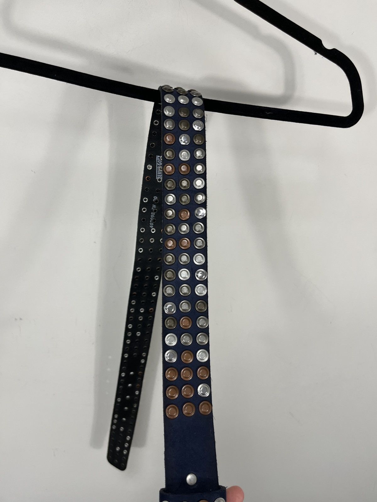 Japanese Brand Vintage B.B. Simon Style Y2K Archival Studded Leather Belt Size ONE SIZE - 10 Thumbnail