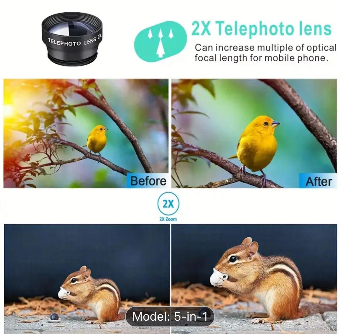 Designer 5-in-1 Mobile Phone Lens Set for Photography Size ONE SIZE - 9 Thumbnail