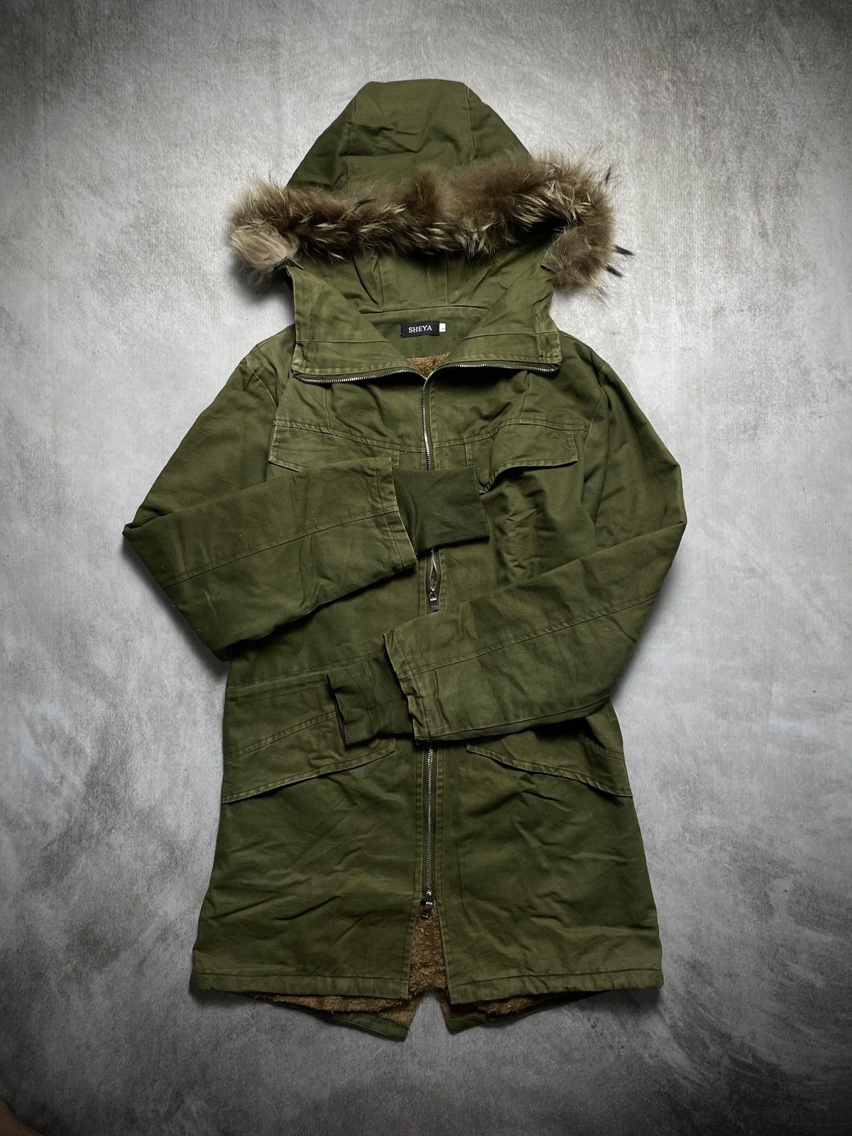 If Six Was Nine 2000’s SHEYA - Apocalypse Style Fur Parka Jacket Size US L / EU 52-54 / 3 - 3 Thumbnail