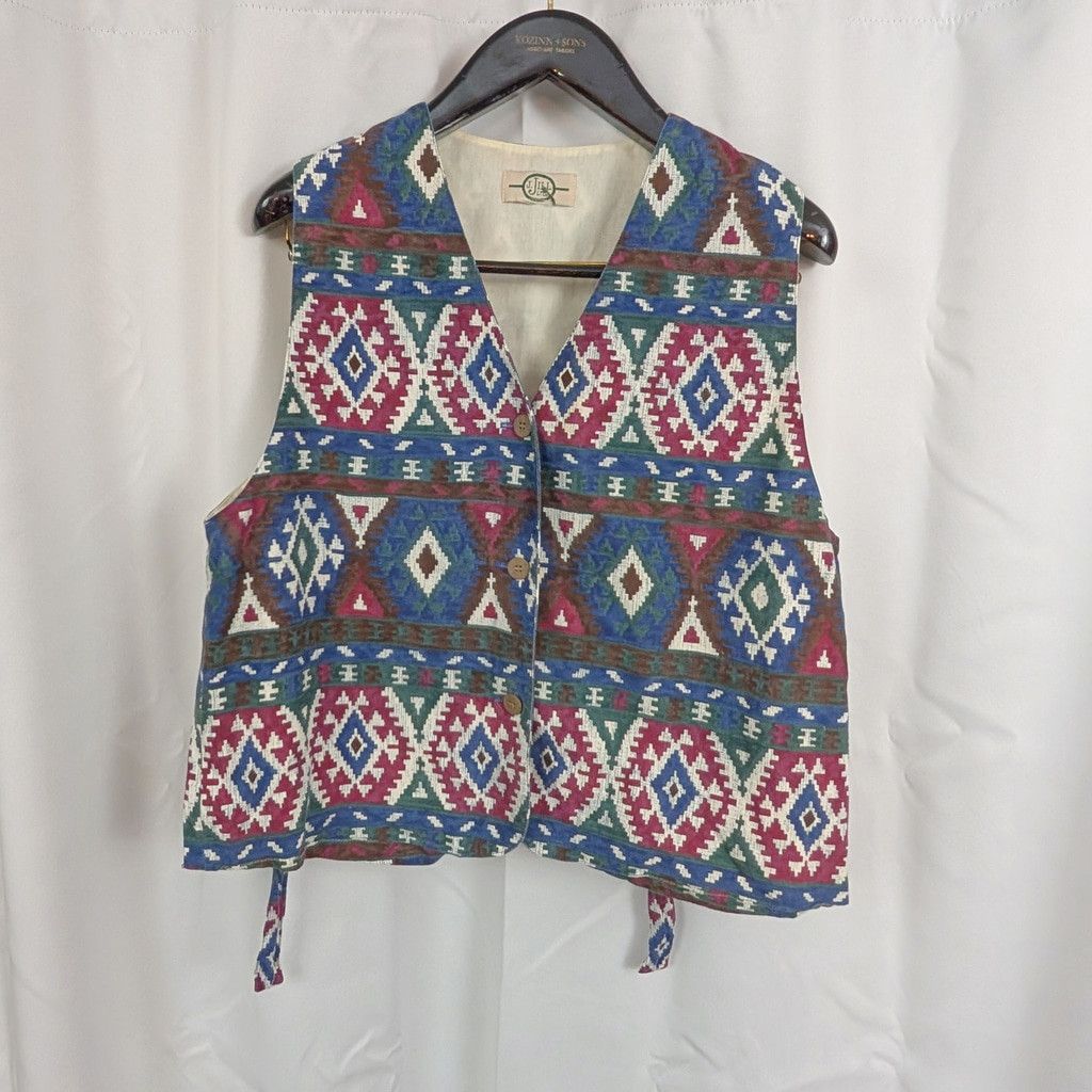 J. Jill × Vintage (Actual) Vintage J. Jill Western Geometric Print Vest Size L / US 10 / IT 46 - 7 Thumbnail