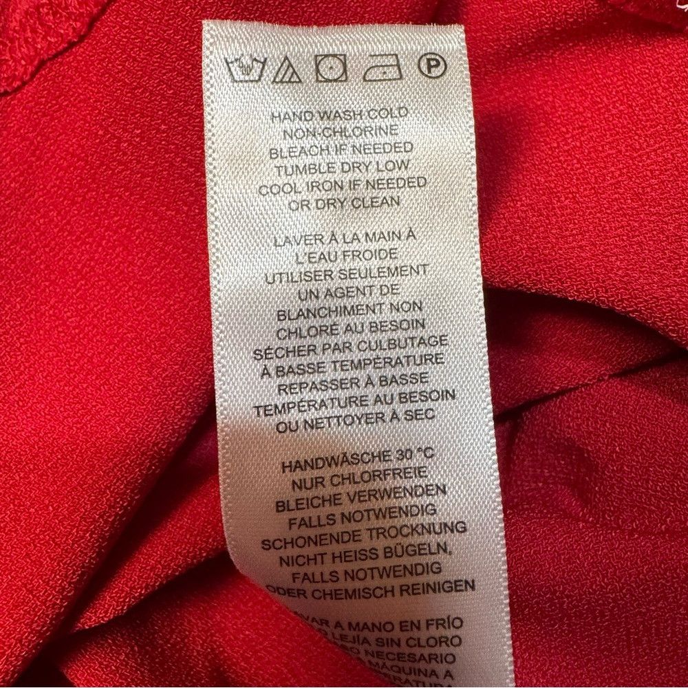 Adrianna Papell NWT New $79 Adrianna Papell 3/4 Sleeve Pearly Bow Red Blous Size L / US 10 / IT 46 - 8 Thumbnail