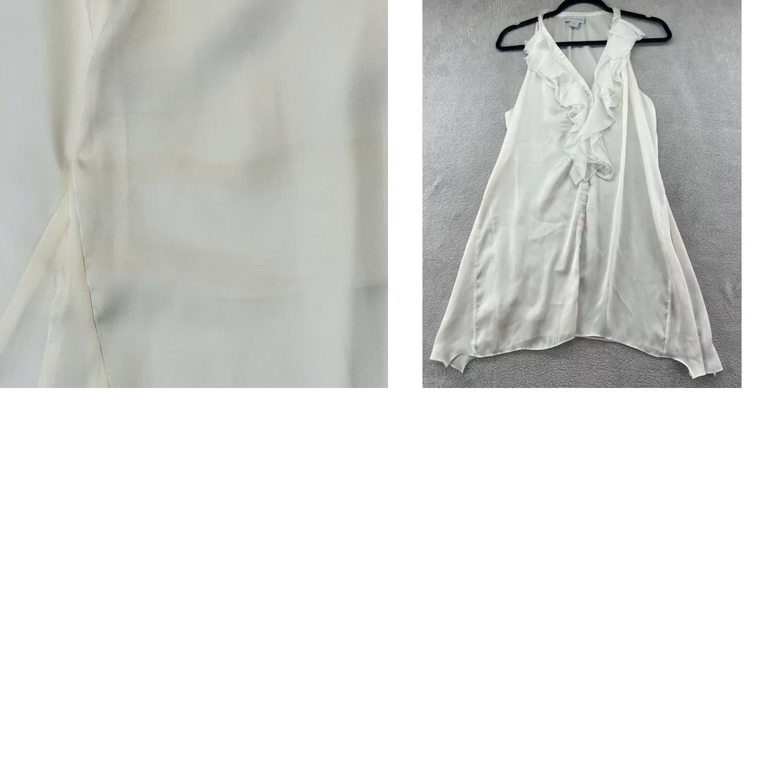 Soft Surroundings Soft Surroundings Shirt Womens Sleeveless Ruffle Tunic Blouse White Small Casual Party/Cocktail Travel Workwear Spring Summer Fall Size S / US 4 / IT 40 - 9 Thumbnail