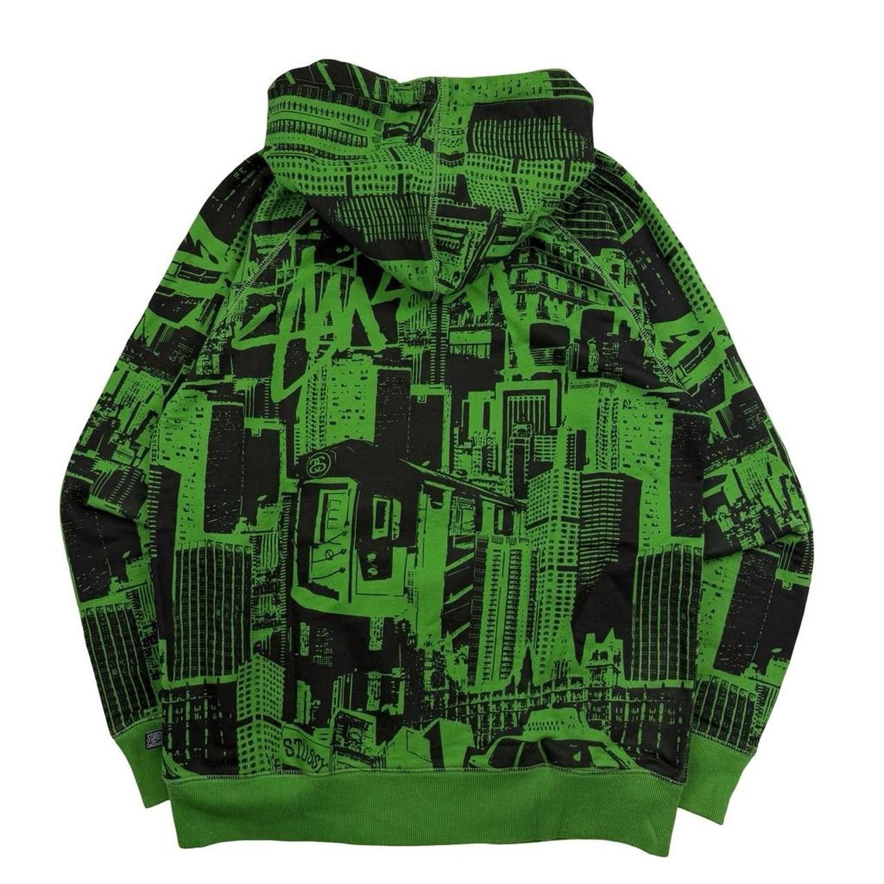 Stussy Vintage 2000s Stussy Green New York Zip Up Hoodie - Medium Size US M / EU 48-50 / 2 - 2 Thumbnail