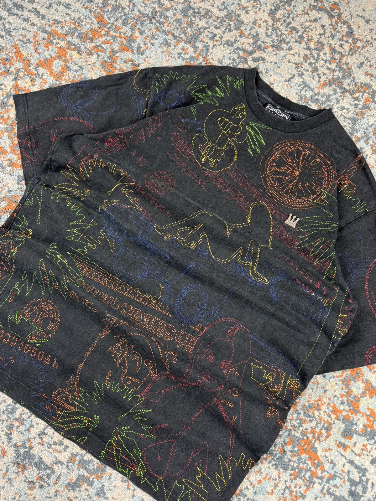 Damani Dada × Vintage Vintage 90s Dada Supreme all over print graphic tee Size US XL / EU 56 / 4 - 4 Thumbnail