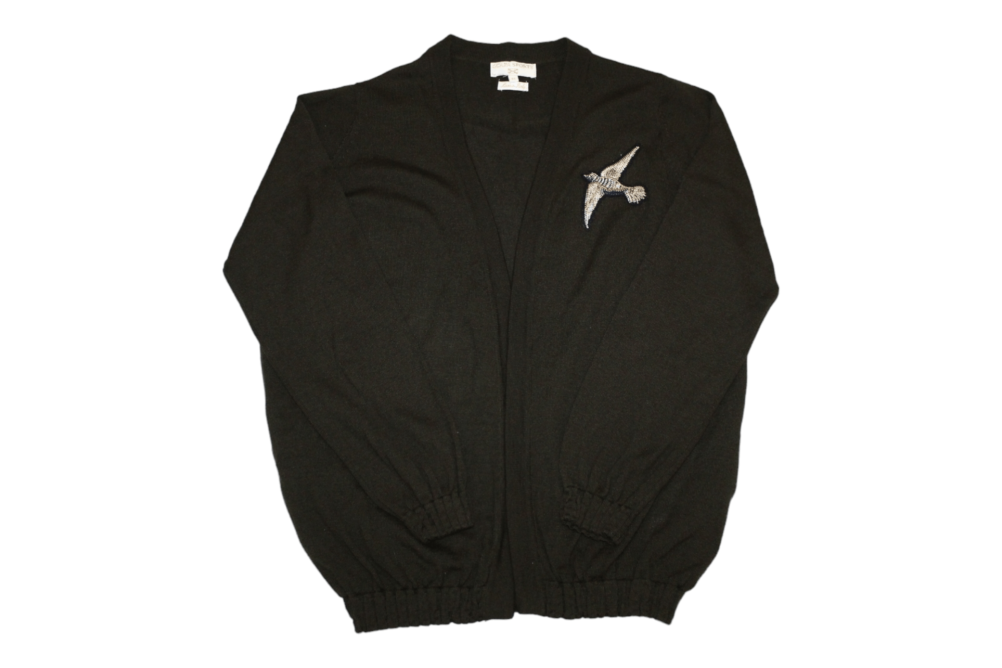 Scapa Sports Bird Embroidered Wool Blend Open Cardigan
