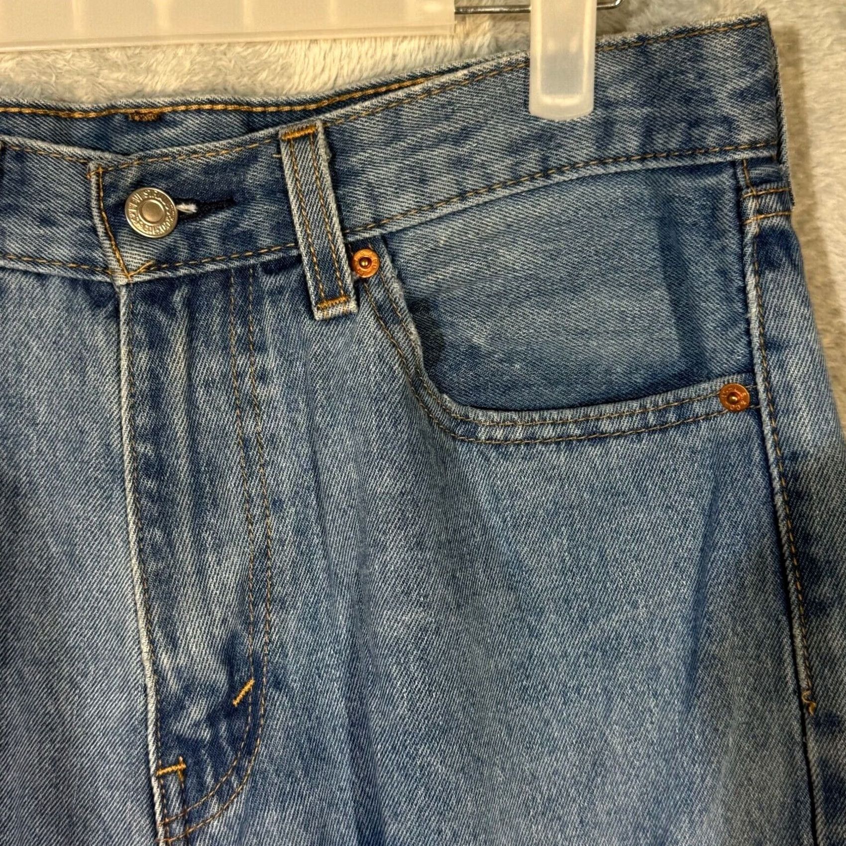 Levi's Levi’s 505 Jeans Men’s 32x30 Blue Denim Stretch Mid Rise Straight Leg Jeans Size US 32 / EU 48 - 4 Thumbnail