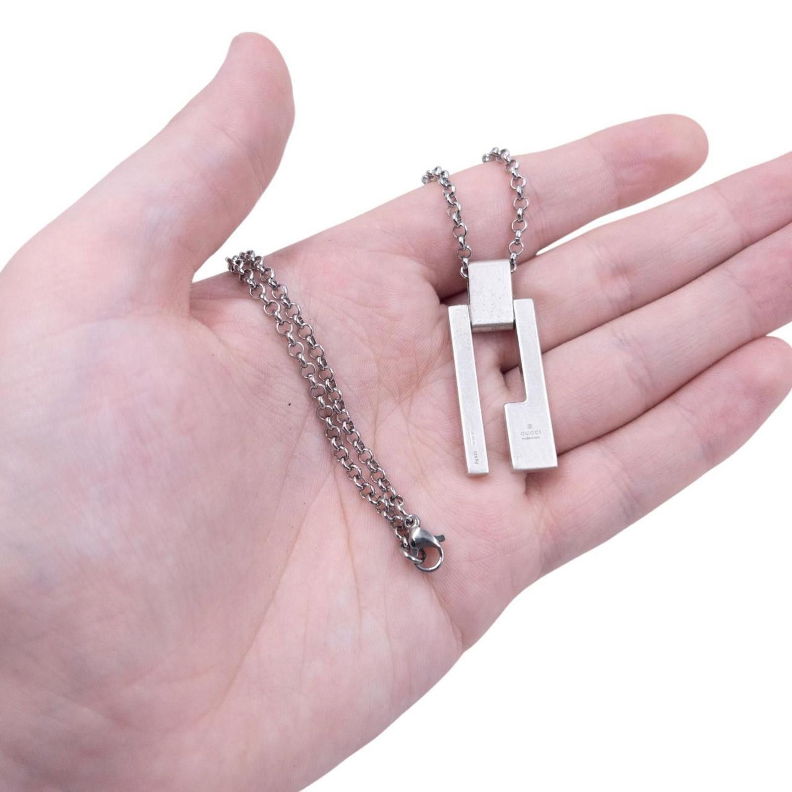 Gucci Vintage Gucci Silver Pendent Necklace Size ONE SIZE - 7 Thumbnail