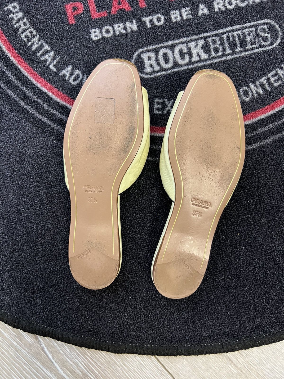 Miu Miu × Prada × Vintage Prada Logo Slides Size US 7.5 / IT 37.5 - 12 Thumbnail