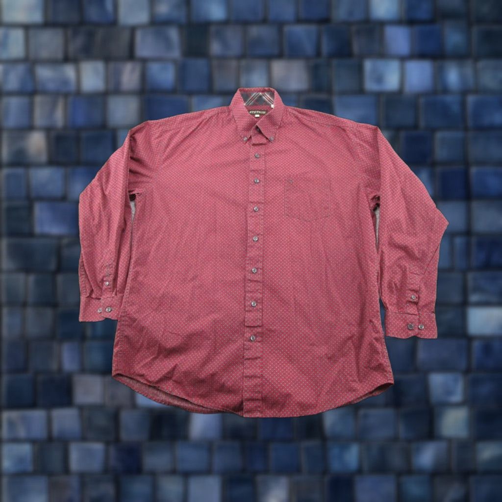 Stetson Stetson Shirt Mens XL Red Floral Western Wear Button Up Cowboy Casual Size US XL / EU 56 / 4 - 1 Thumbnail