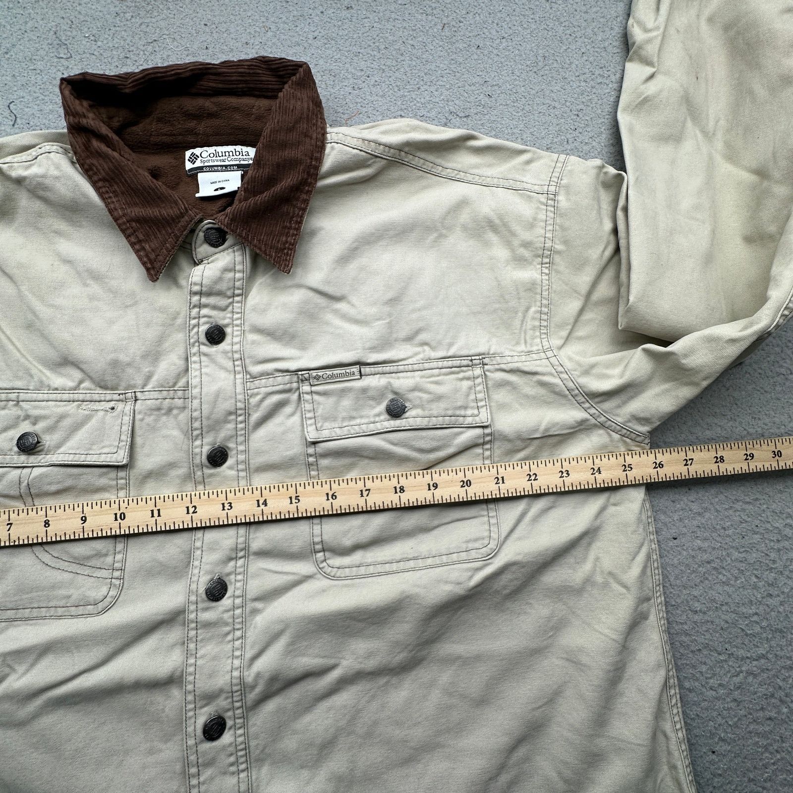 Columbia Columbia Fleece Lined Button Canvas Shirt Men Large Brown Size US L / EU 52-54 / 3 - 3 Thumbnail